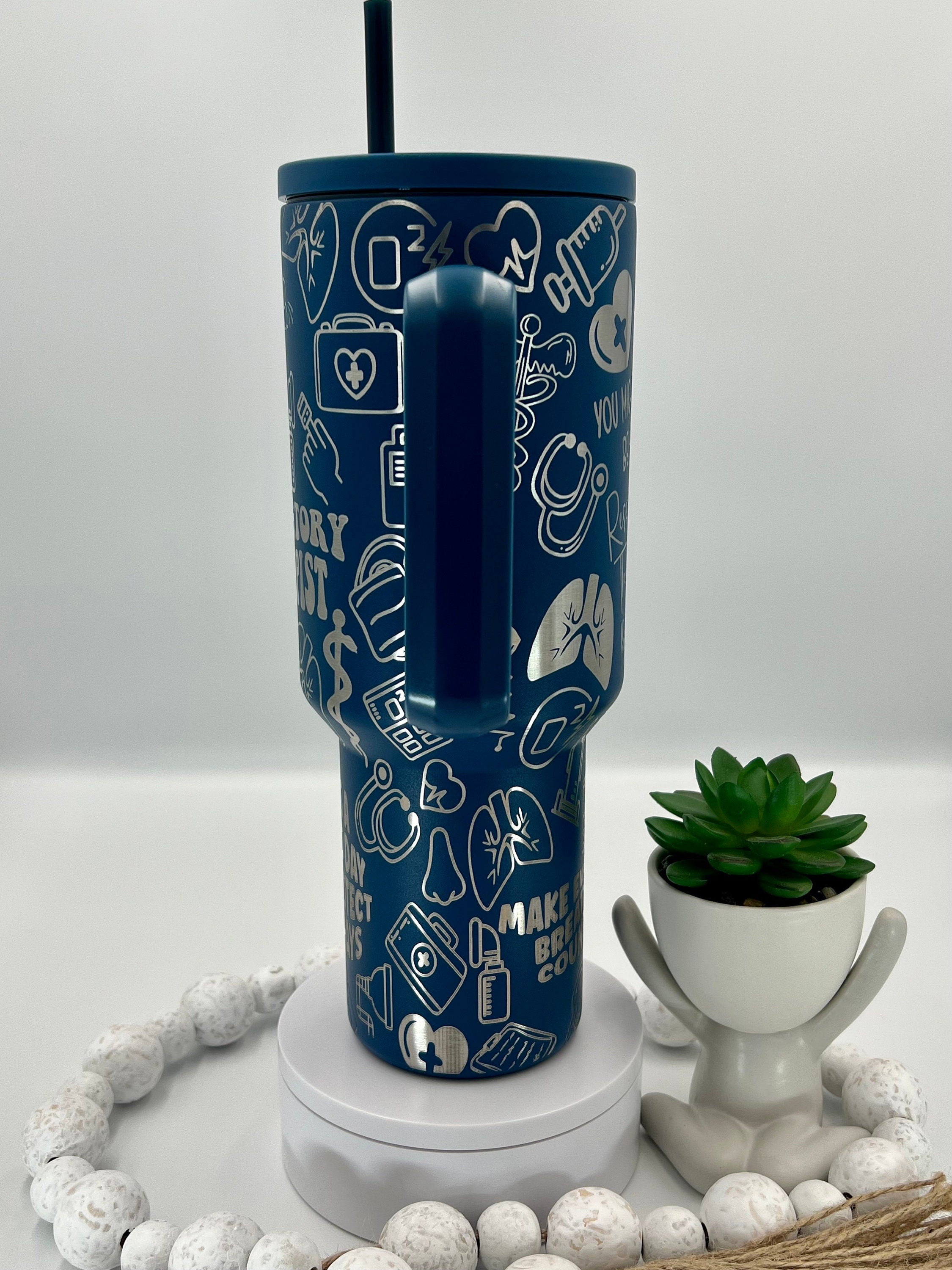 Respiratory Therapist Tumbler Wrap SVG | 40oz Laser Engraving File | Rotary Ready Digital Design | Career Gift SVG