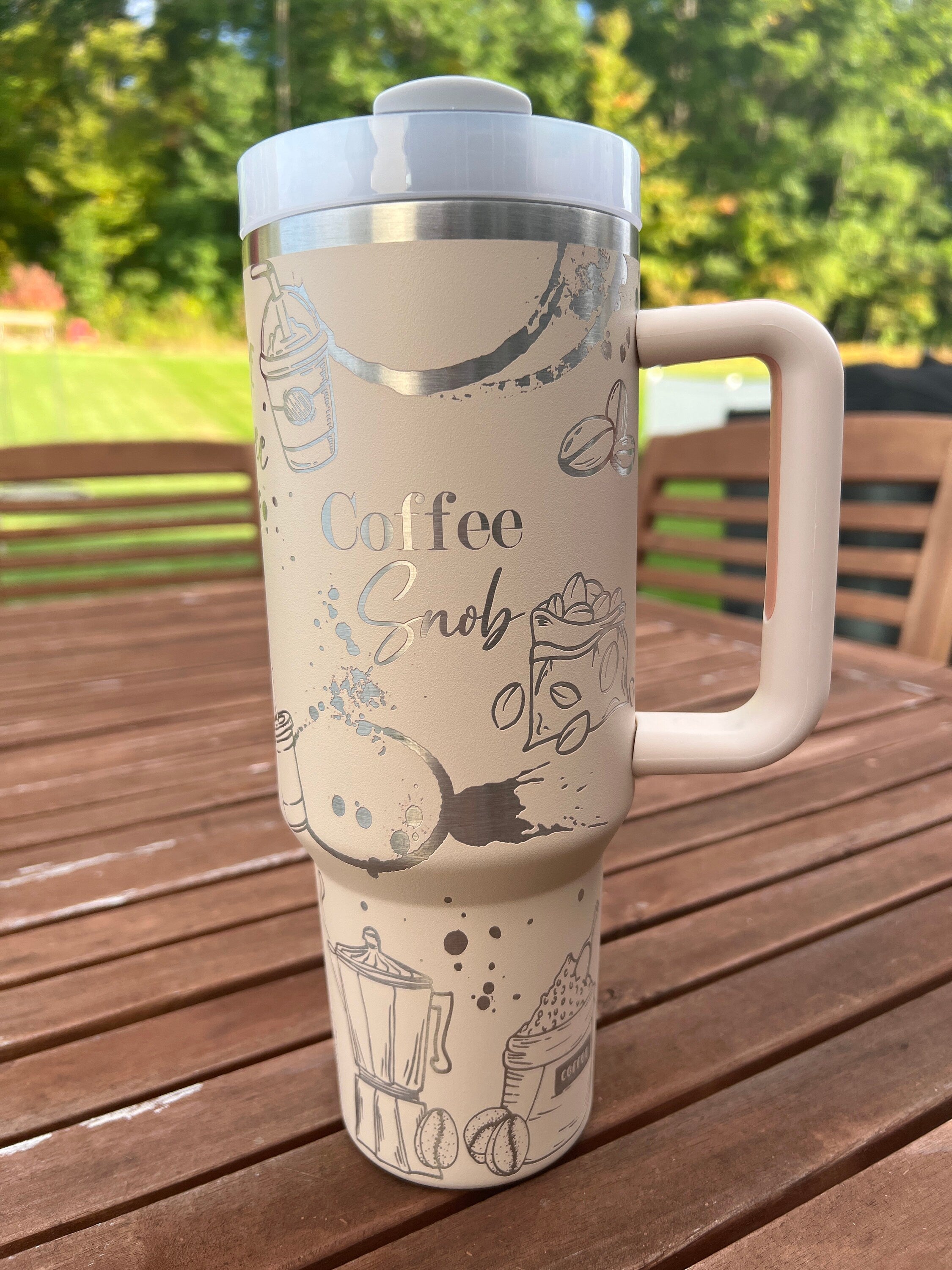 Coffee Lover Themed Tumbler Wrap SVG | 40oz Laser Engraving File | Rotary Ready Digital Design | Sassy Coffee SVG