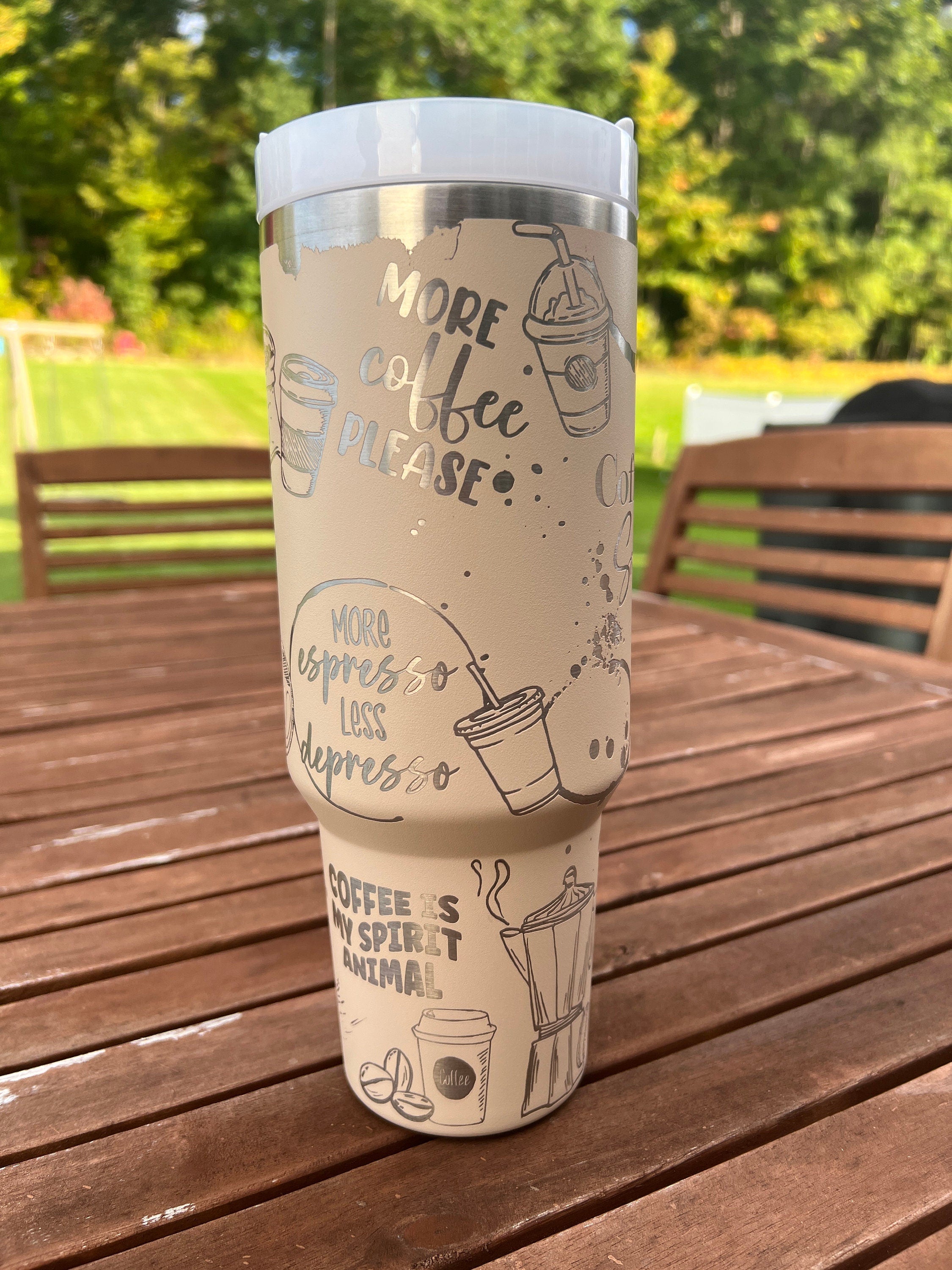 Coffee Lover Themed Tumbler Wrap SVG | 40oz Laser Engraving File | Rotary Ready Digital Design | Sassy Coffee SVG