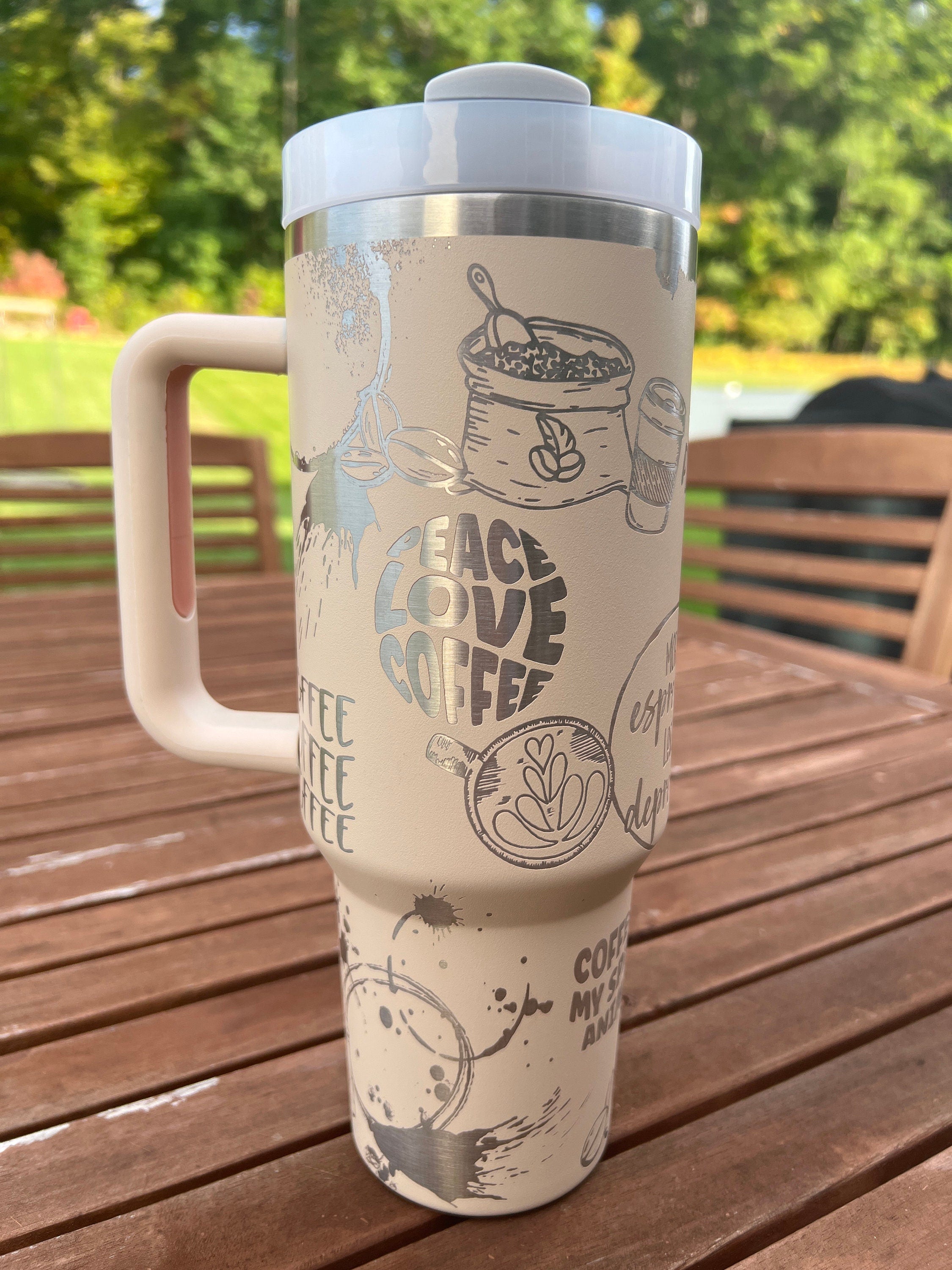 Coffee Lover Themed Tumbler Wrap SVG | 40oz Laser Engraving File | Rotary Ready Digital Design | Sassy Coffee SVG