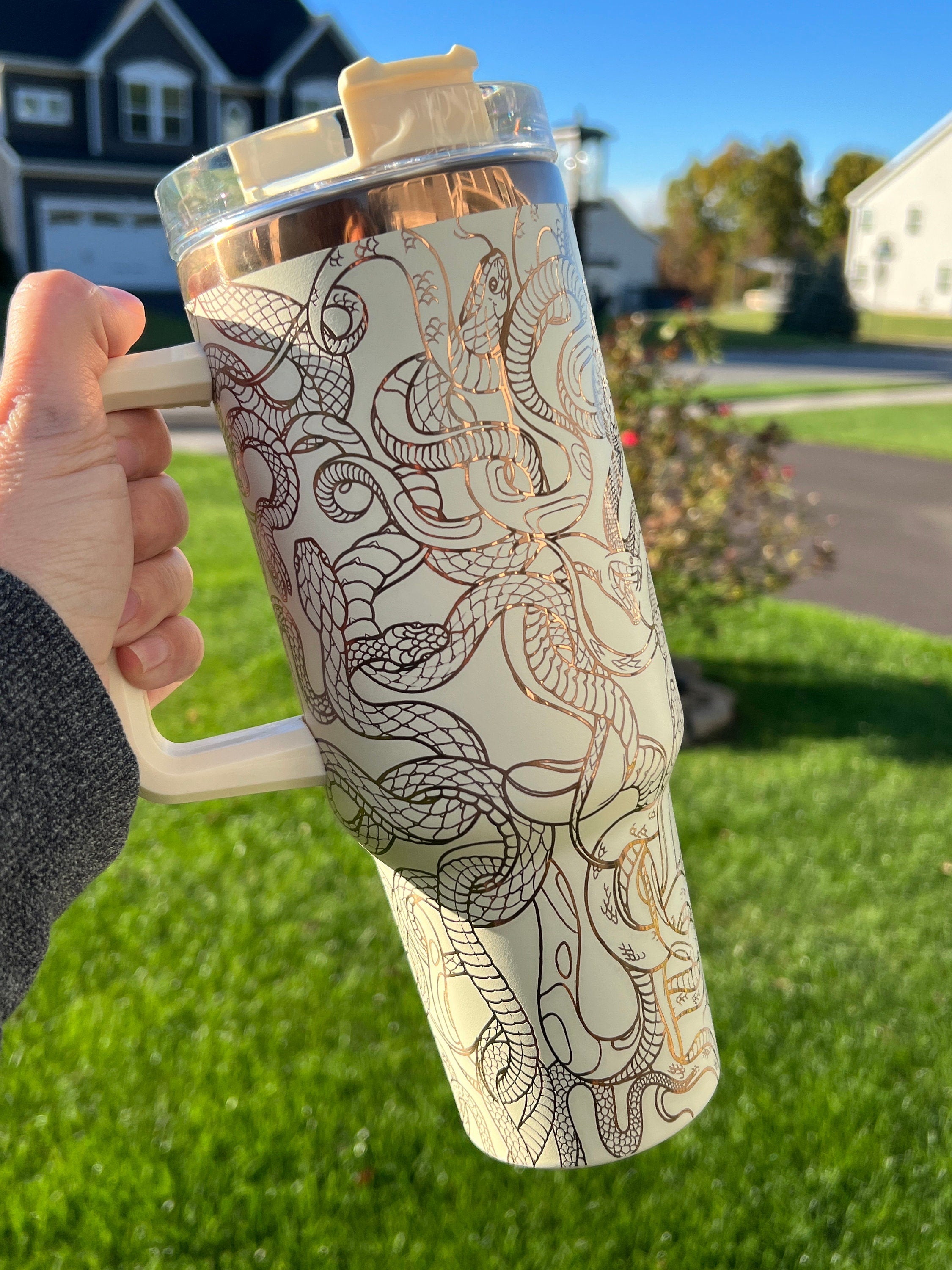 Snakes Snakes and More Snakes Tumbler Wrap SVG | 40oz Laser Engraving File | Rotary Ready Digital Design | Jungle Theme SVG