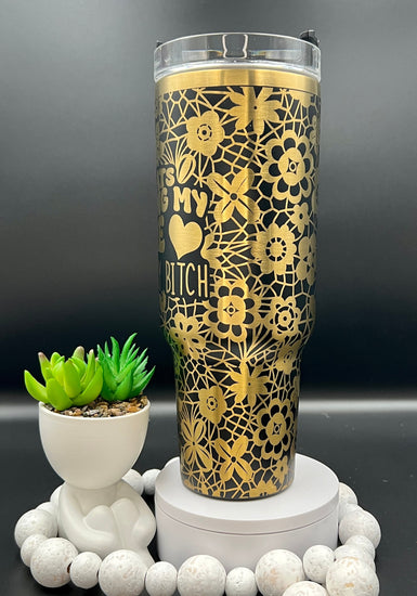 Congrats on Being My Bestie Tumbler Wrap SVG | 40oz Laser Engraving File | Rotary Ready Digital Design | Sassy Coffee SVG