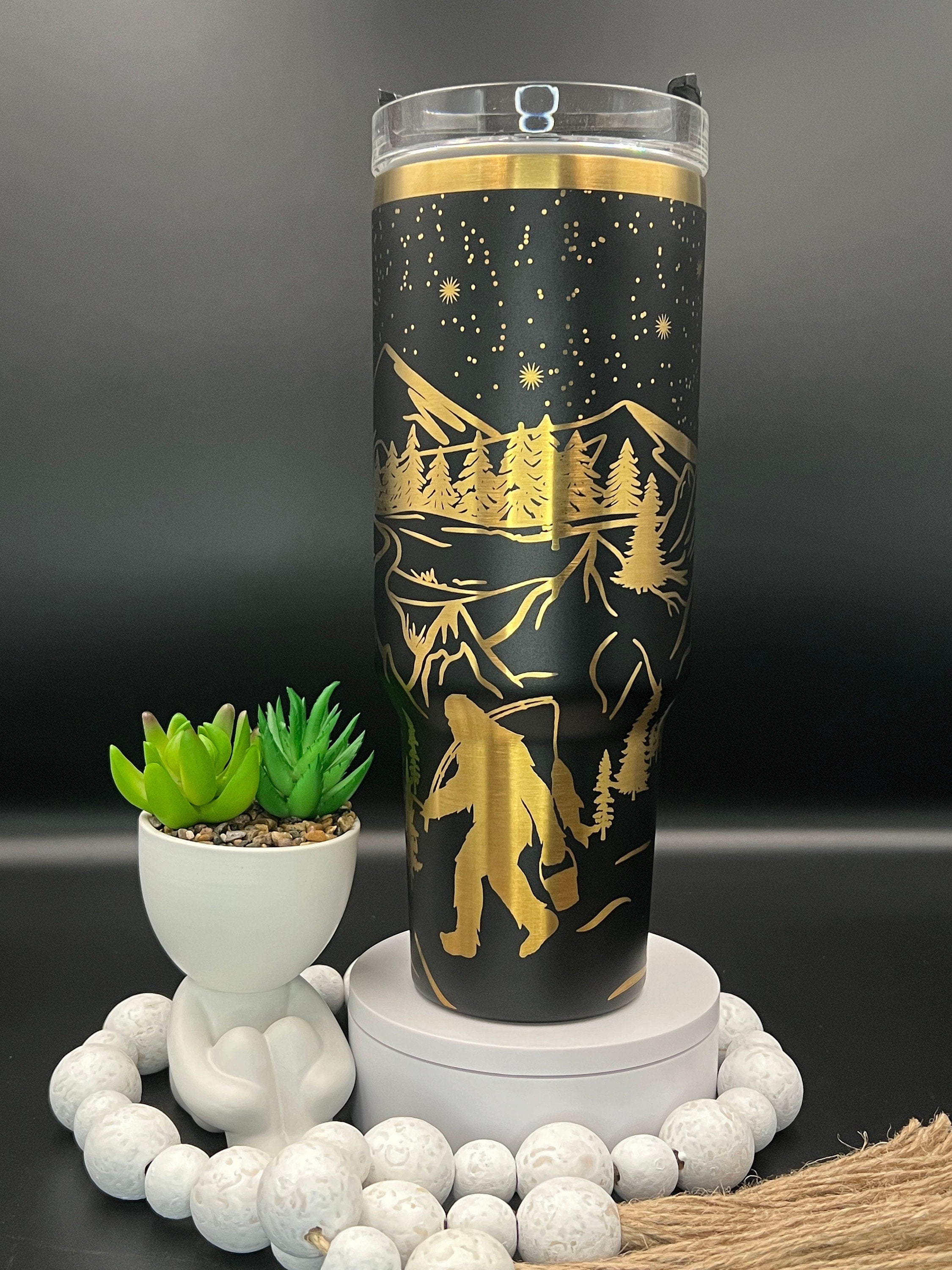 Bigfoot Sasquatch Snarky Version Tumbler Wrap SVG | 40oz Laser Engraving File | Rotary Ready Digital Design | Exotic Animal SVG