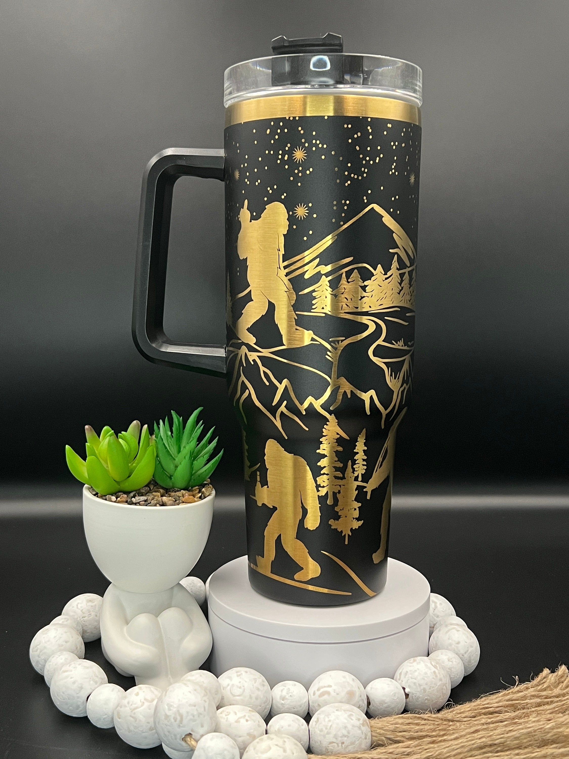 Bigfoot Sasquatch Snarky Version Tumbler Wrap SVG | 40oz Laser Engraving File | Rotary Ready Digital Design | Exotic Animal SVG