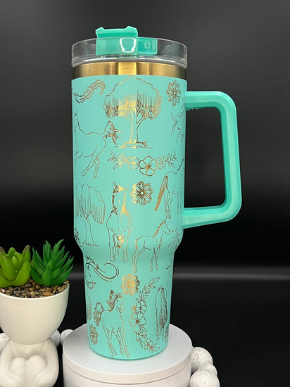 Horses Country Western Horse Tumbler Wrap SVG | 40oz Laser Engraving File | Rotary Ready Digital Design | Pet Lover Gift