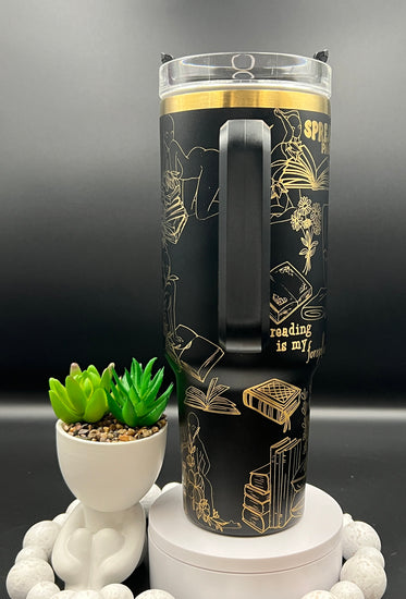 Smut Slut Book Lover Reading Tumbler Wrap SVG | 40oz Laser Engraving File | Rotary Ready Digital Design | Hobby Travel SVG
