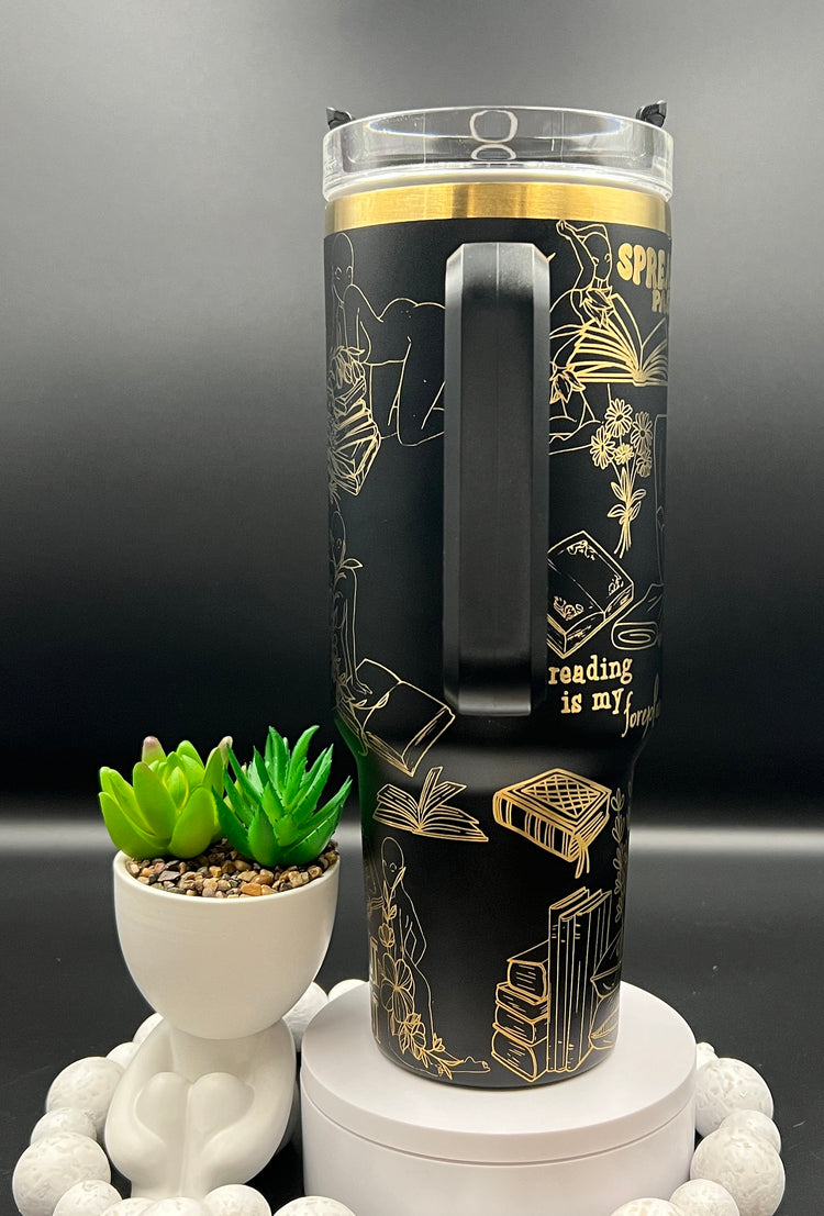 Smut Slut Book Lover Reading Tumbler Wrap SVG | 40oz Laser Engraving File | Rotary Ready Digital Design | Hobby Travel SVG