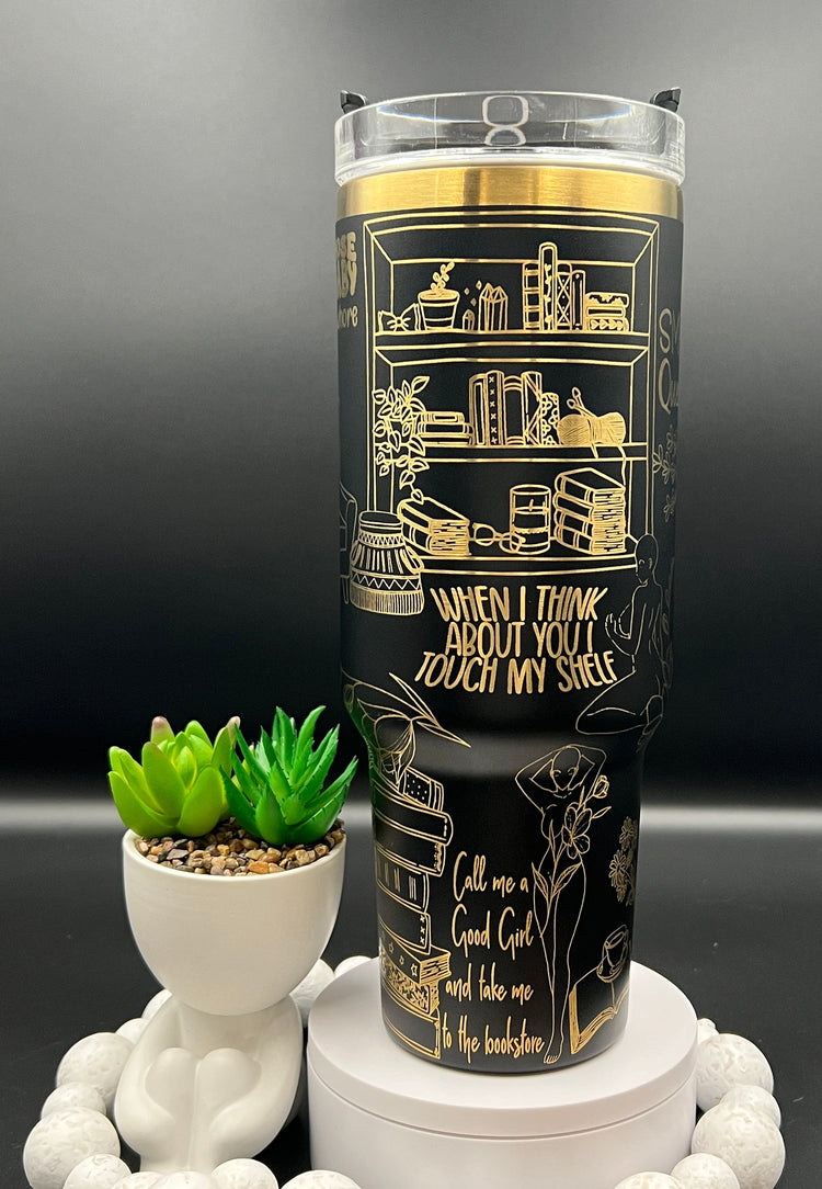 Smut Slut Book Lover Reading Tumbler Wrap SVG | 40oz Laser Engraving File | Rotary Ready Digital Design | Hobby Travel SVG