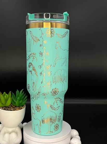 Horses Country Western Horse Tumbler Wrap SVG | 40oz Laser Engraving File | Rotary Ready Digital Design | Pet Lover Gift
