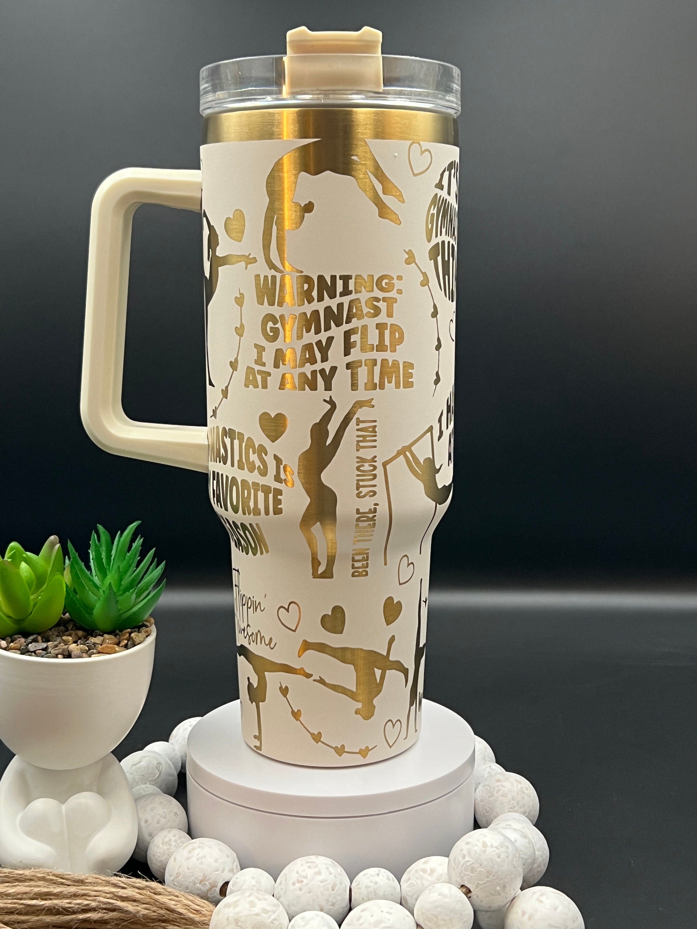 Gymnast Tumbler Wrap SVG | 40oz Laser Engraving File | Rotary Ready Digital Design | Sports Fan SVG