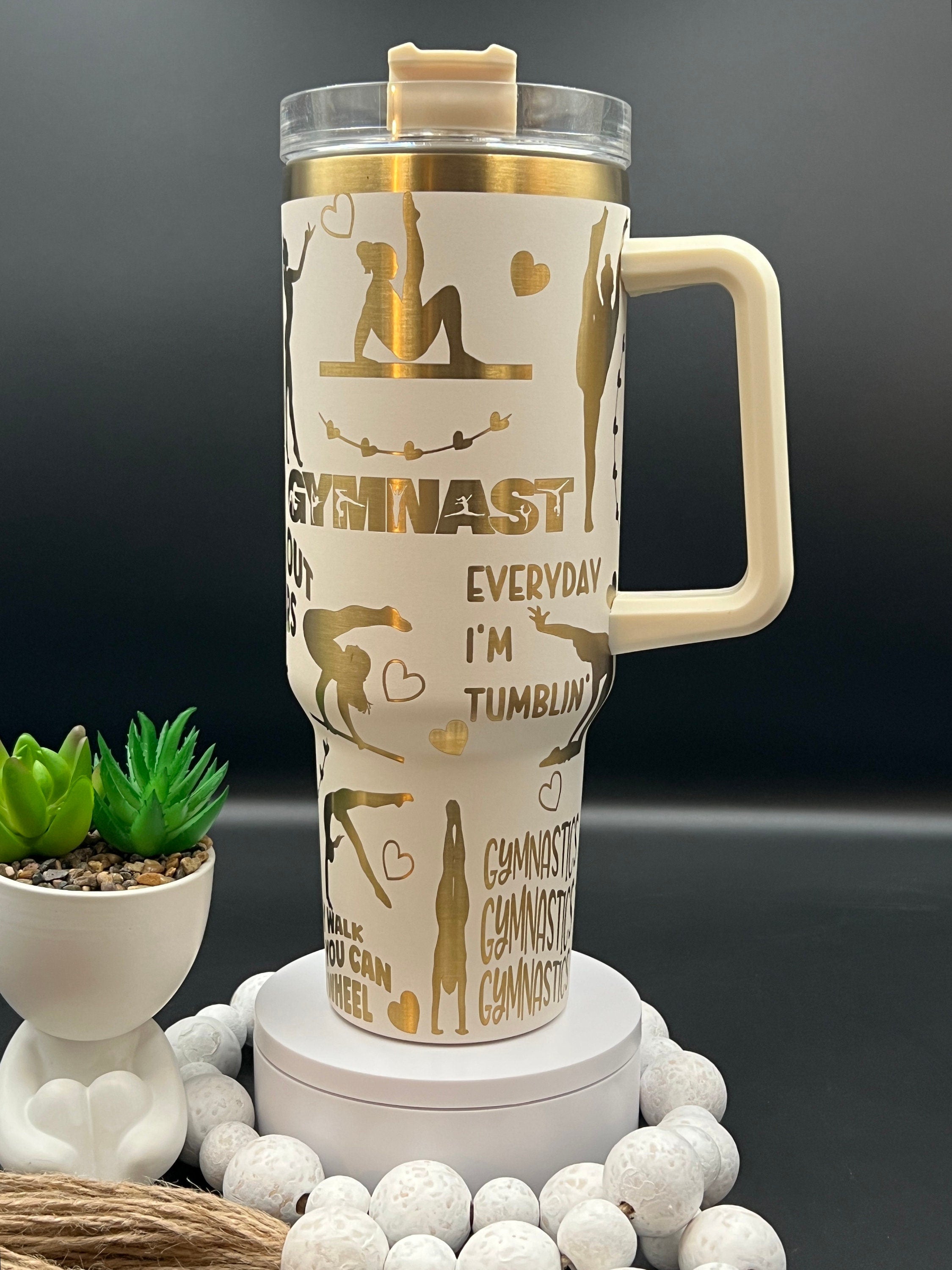 Gymnast Tumbler Wrap SVG | 40oz Laser Engraving File | Rotary Ready Digital Design | Sports Fan SVG