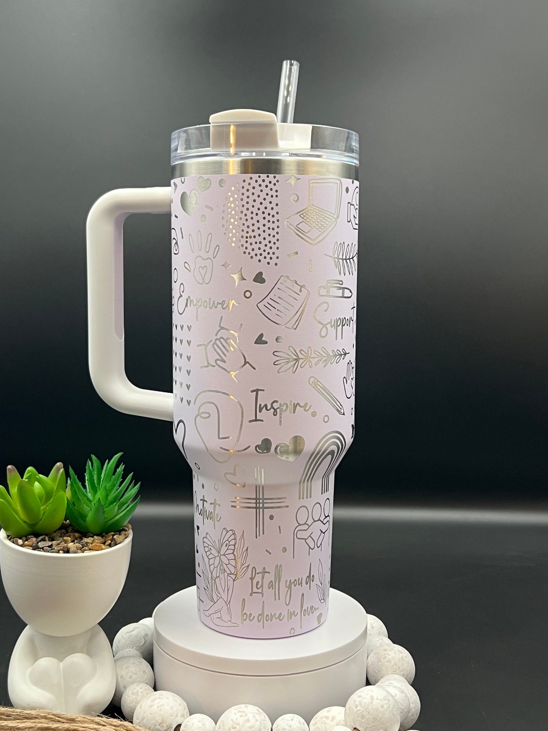 Social Worker Mental Health Tumbler Wrap SVG | 40oz Laser Engraving File | Rotary Ready Digital Design | Career Gift SVG