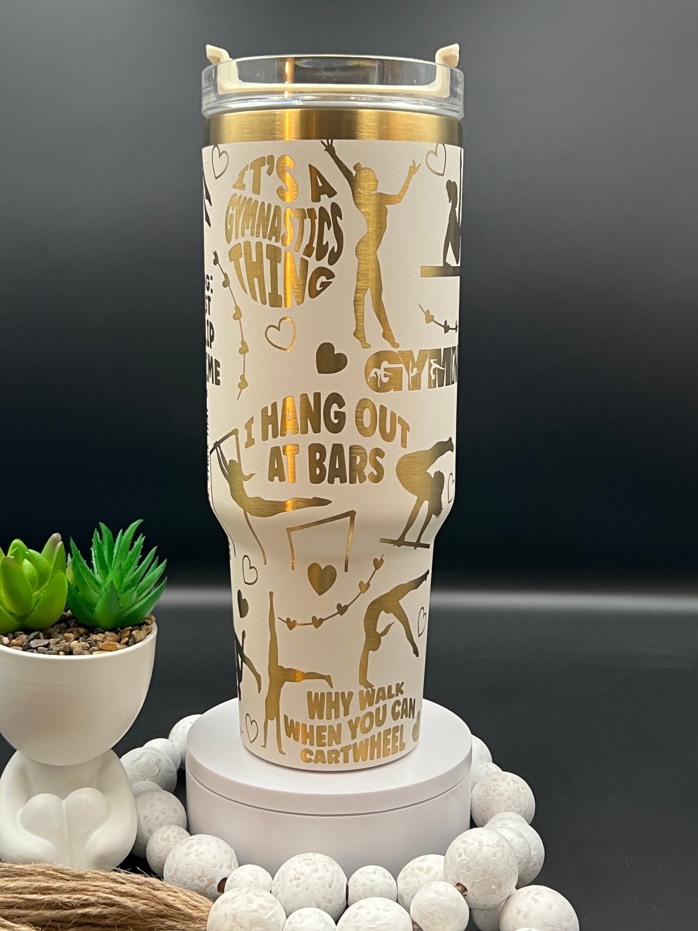 Gymnast Tumbler Wrap SVG | 40oz Laser Engraving File | Rotary Ready Digital Design | Sports Fan SVG