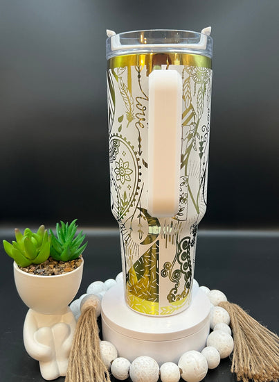 Boho Paisley Doodles Tumbler Wrap SVG | 40oz Laser Engraving File | Rotary Ready Digital Design | Zodiac Boho SVG