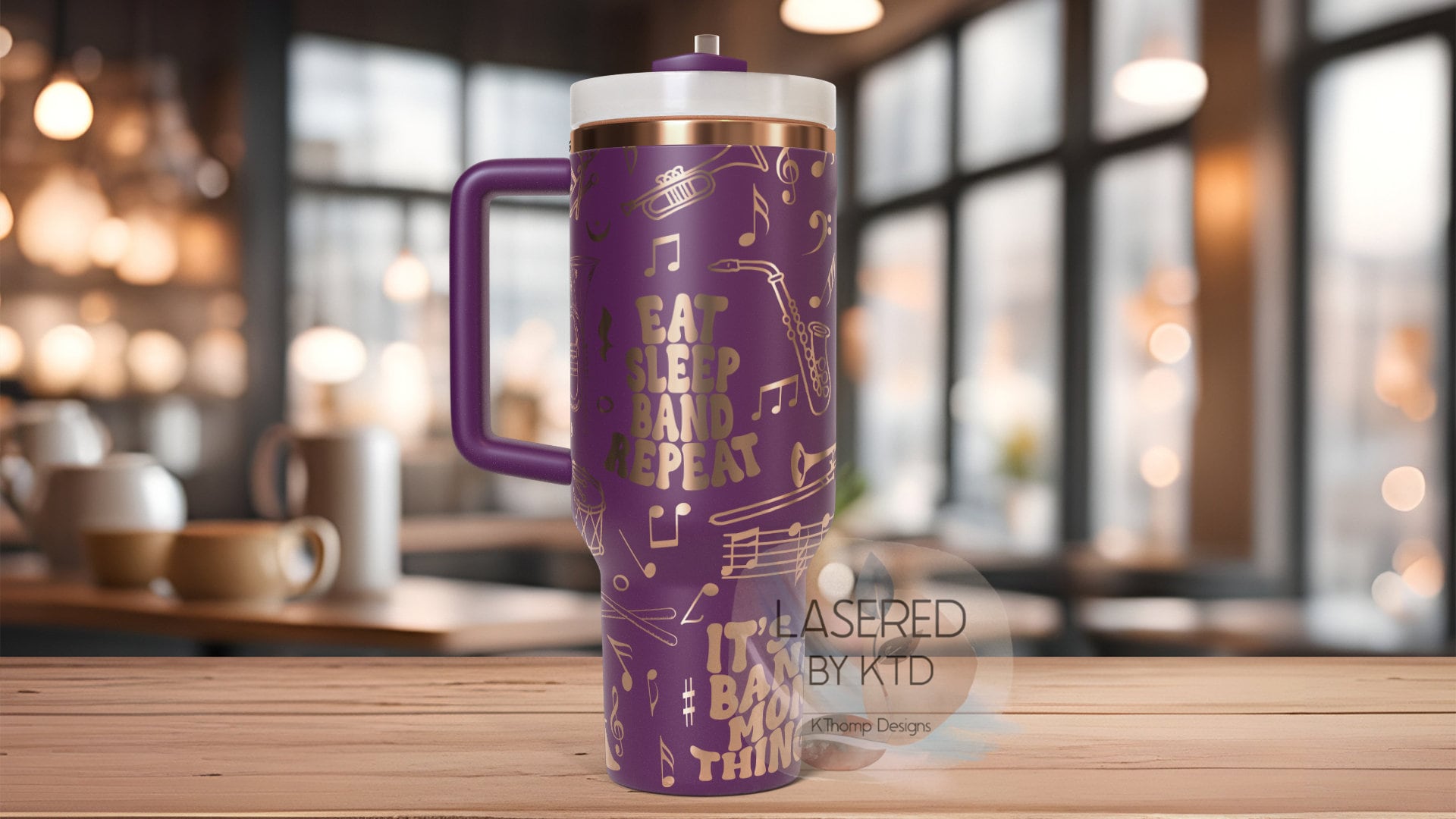 Band Mom Tumbler Wrap SVG | 40oz Laser Engraving File | Rotary Ready Digital Design | Mom Life SVG