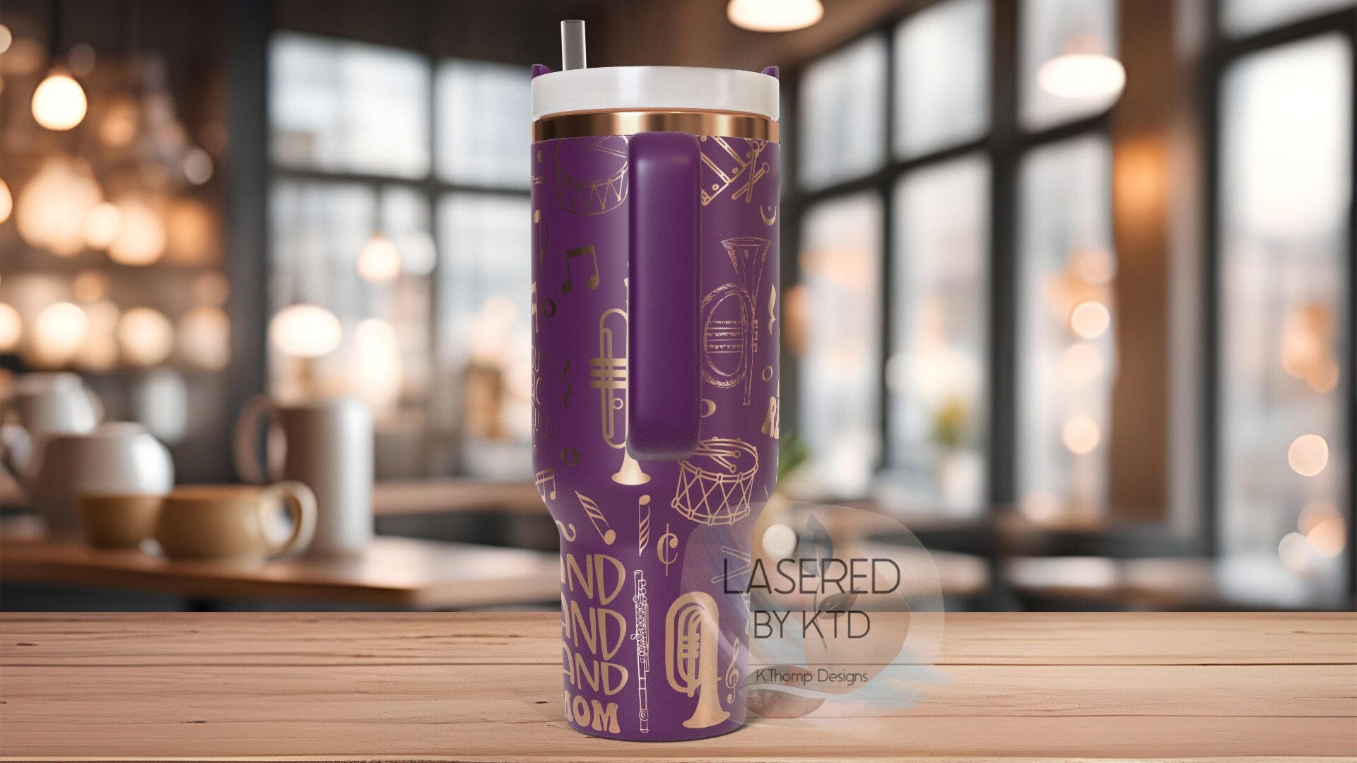 Band Mom Tumbler Wrap SVG | 40oz Laser Engraving File | Rotary Ready Digital Design | Mom Life SVG