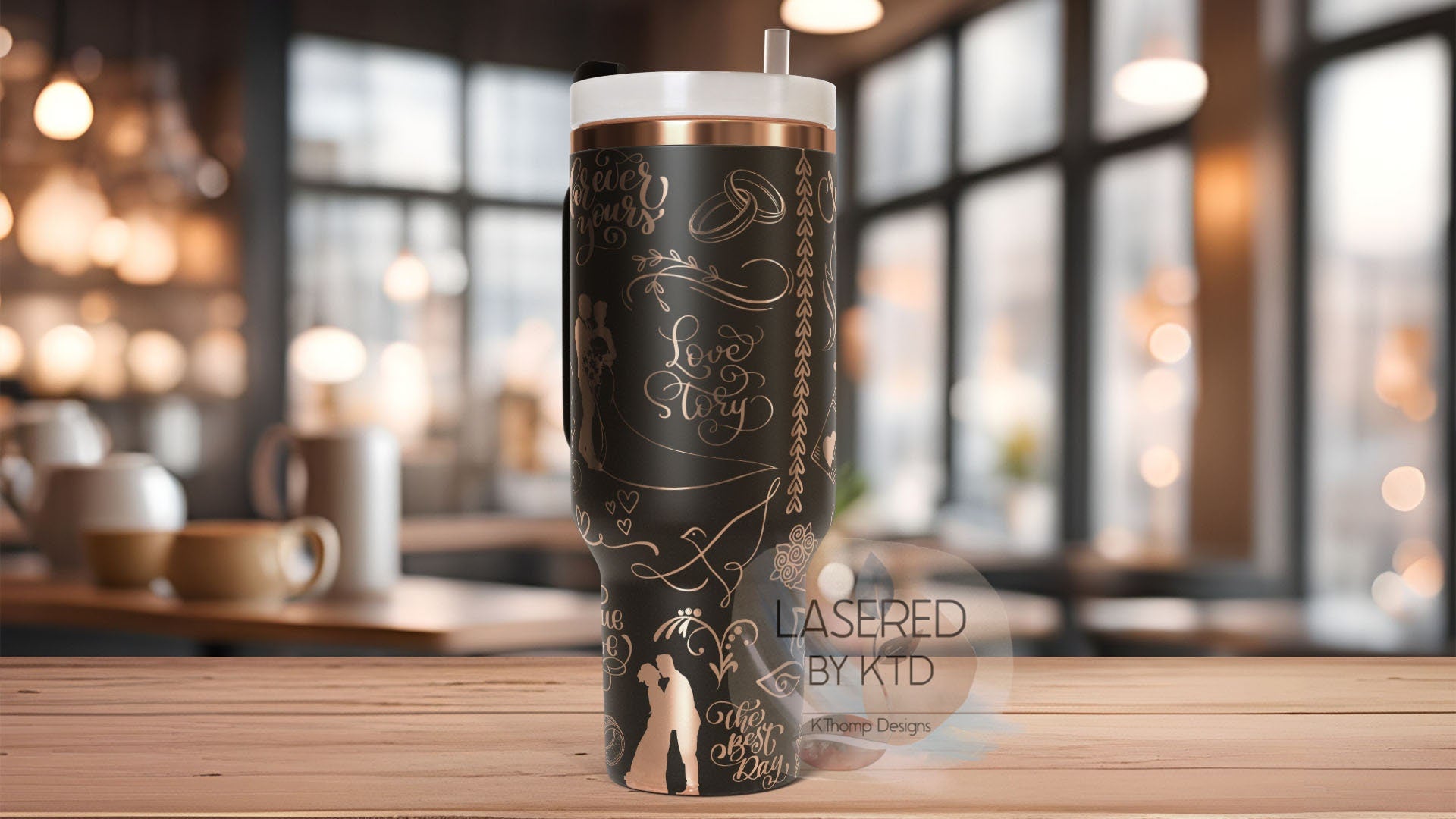 Wedding Bride Marriage Tumbler Wrap SVG | 40oz Laser Engraving File | Rotary Ready Digital Design | Graduation Wedding SVG