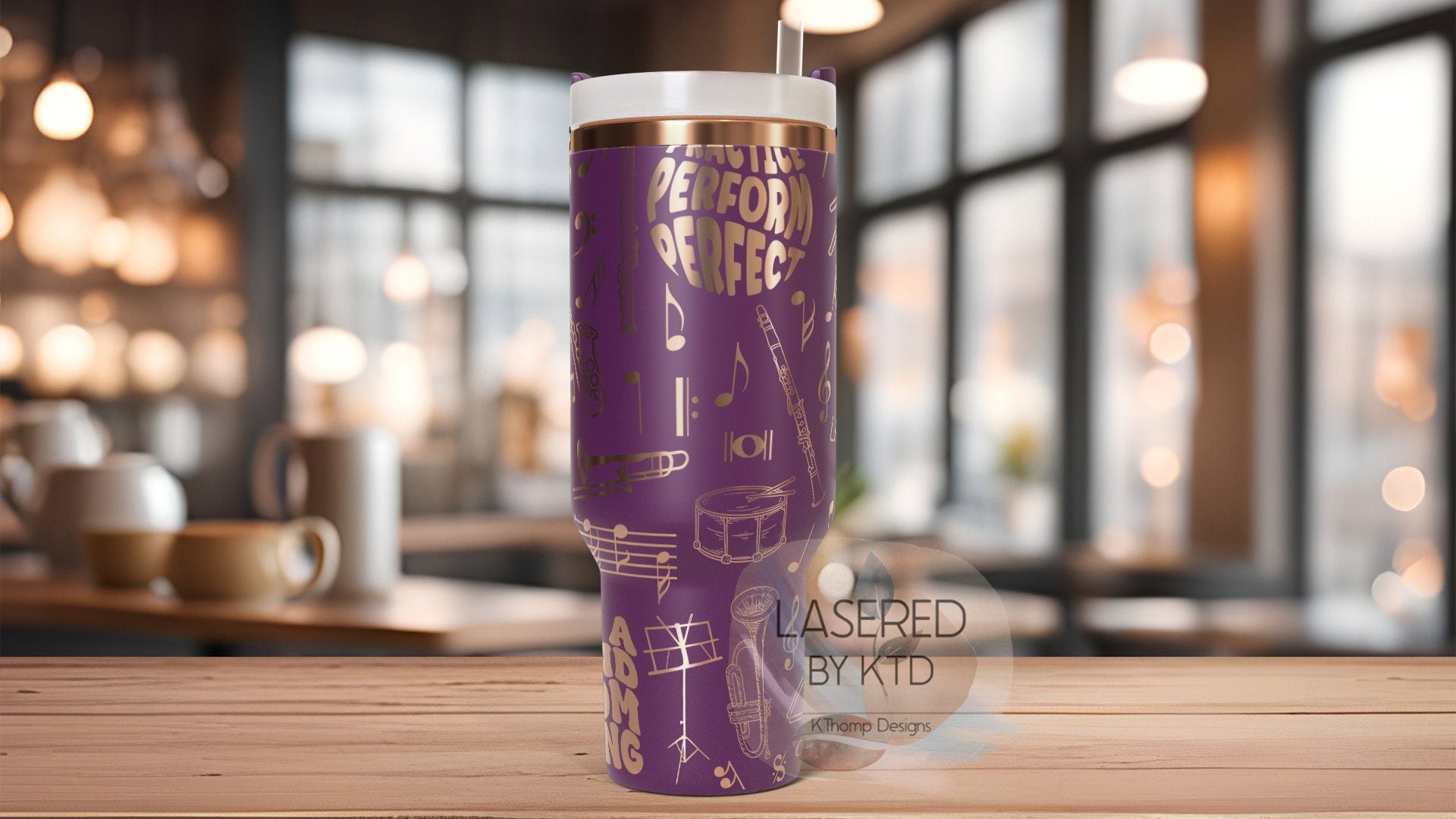 Band Mom Tumbler Wrap SVG | 40oz Laser Engraving File | Rotary Ready Digital Design | Mom Life SVG