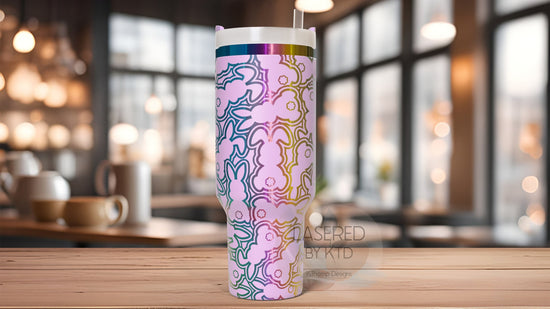 Bunny Burst Easter Holiday Tumbler Wrap SVG | 40oz Laser Engraving File | Rotary Ready Digital Design | Seasonal SVG