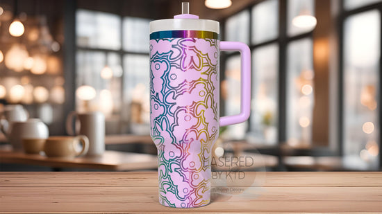 Bunny Burst Easter Holiday Tumbler Wrap SVG | 40oz Laser Engraving File | Rotary Ready Digital Design | Seasonal SVG