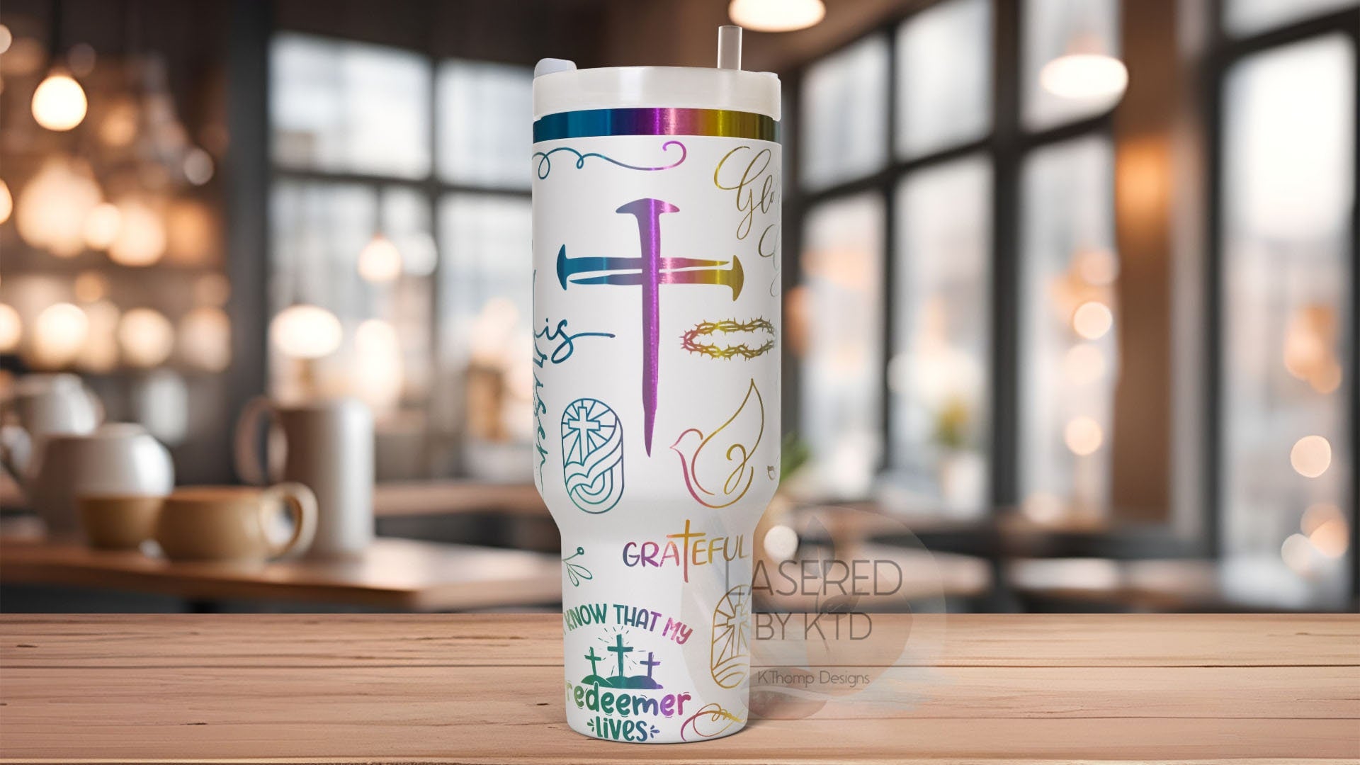Religious Easter Jesus Holiday Tumbler Wrap SVG | 40oz Laser Engraving File | Rotary Ready Digital Design | Seasonal SVG