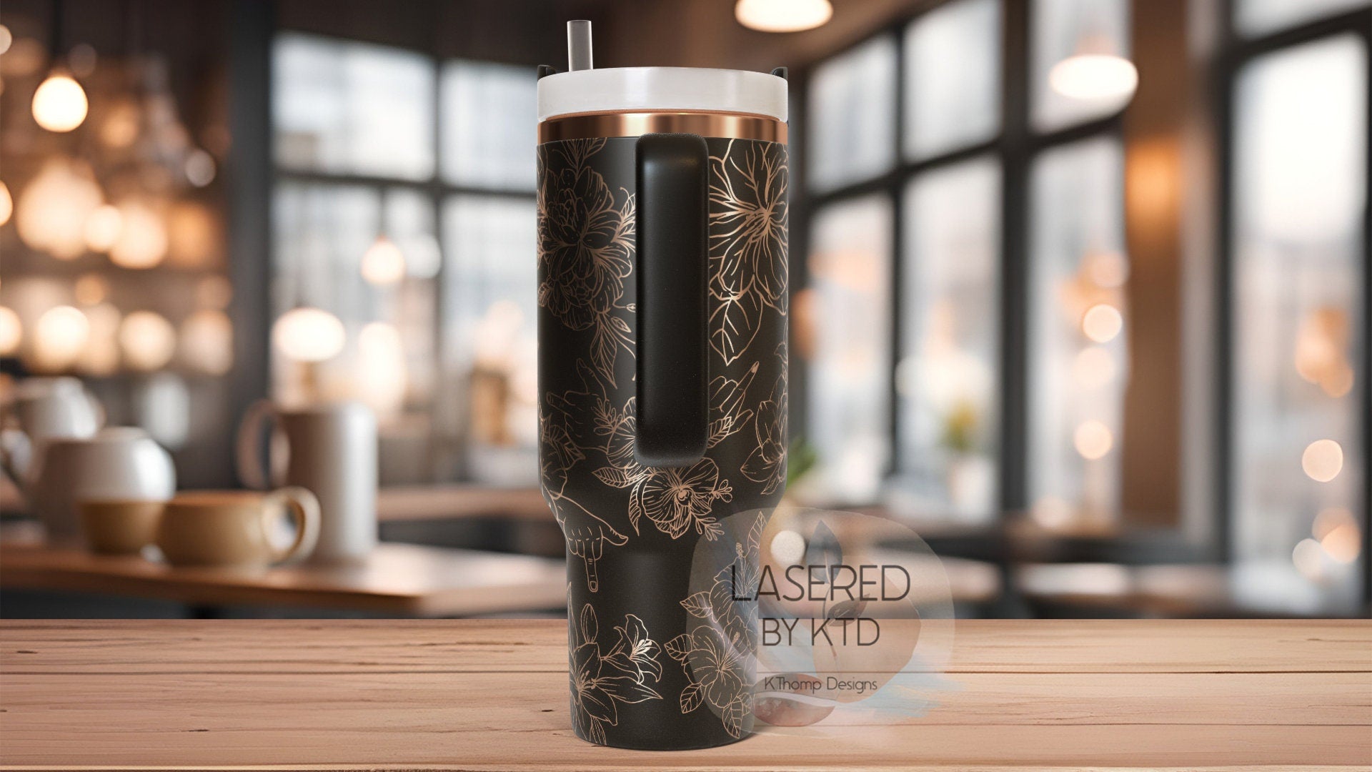 Floral FU Middle Finger Tumbler Wrap SVG | 40oz Laser Engraving File | Rotary Ready Digital Design | Sassy Coffee SVG
