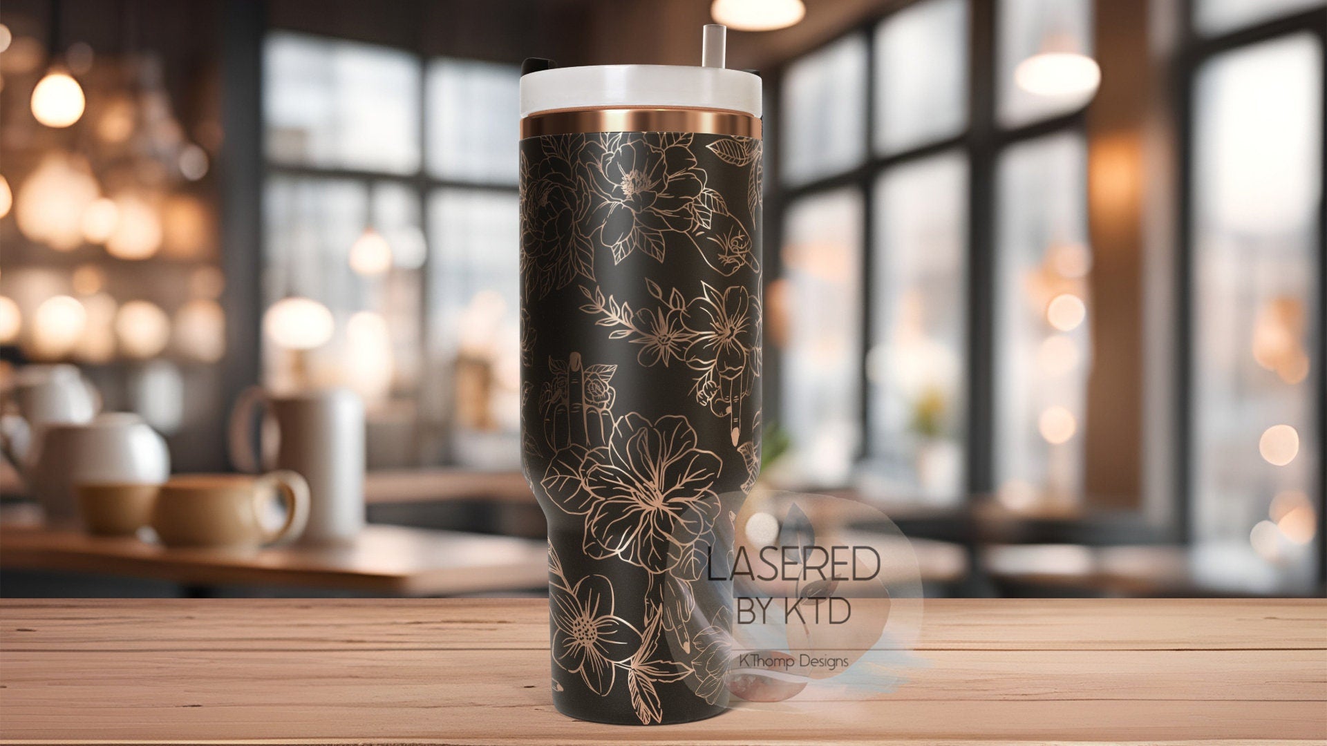 Floral FU Middle Finger Tumbler Wrap SVG | 40oz Laser Engraving File | Rotary Ready Digital Design | Sassy Coffee SVG