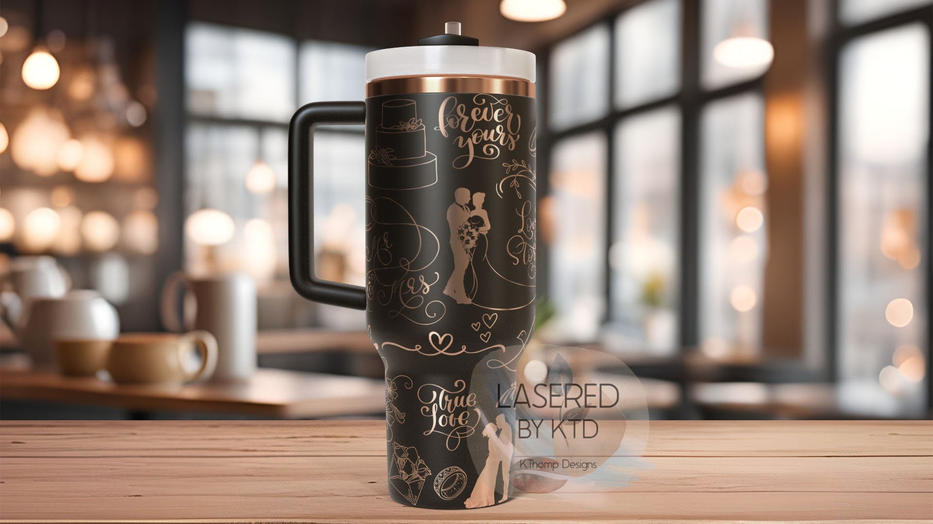 Wedding Bride Marriage Tumbler Wrap SVG | 40oz Laser Engraving File | Rotary Ready Digital Design | Graduation Wedding SVG