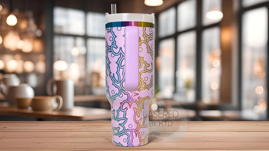 Bunny Burst Easter Holiday Tumbler Wrap SVG | 40oz Laser Engraving File | Rotary Ready Digital Design | Seasonal SVG