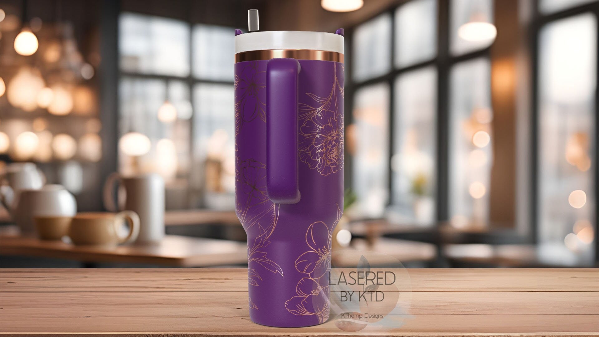 Carnations Lily of the Valley & Violets Tumbler Wrap SVG | 40oz Laser Engraving File | Rotary Engrave Digital Design | Floral SVG Design