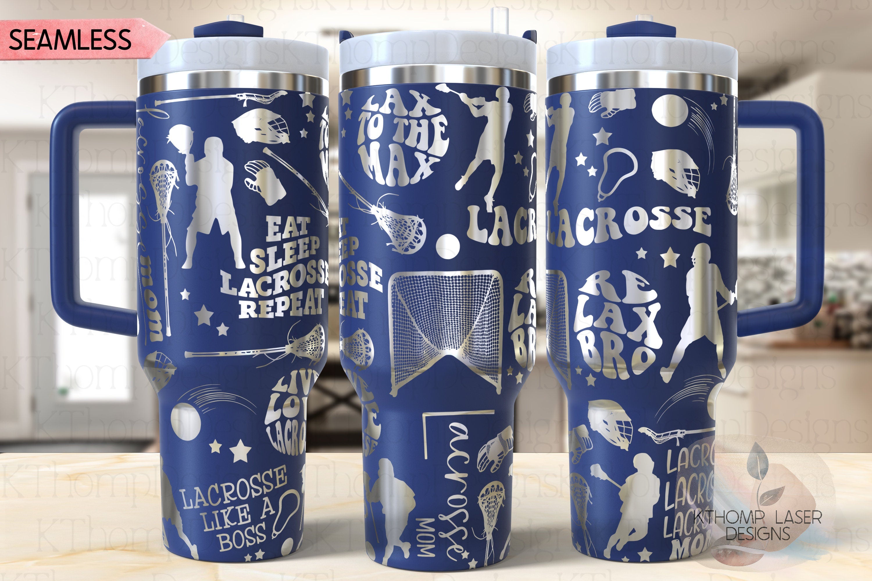 Lacrosse Mom LAX Mom Tumbler Wrap SVG | 40oz Laser Engraving File | Rotary Ready Digital Design | Mom Life SVG
