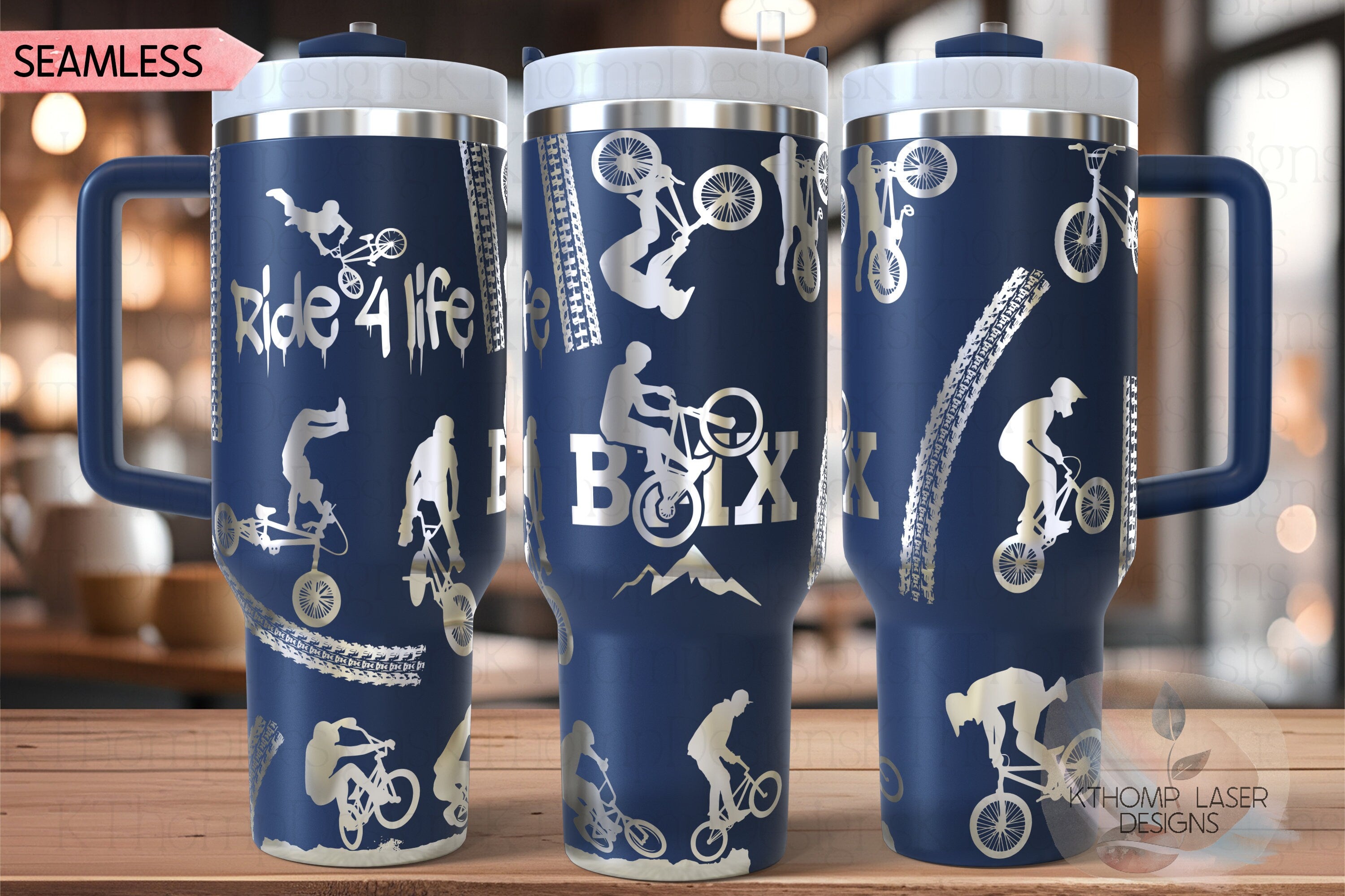 BMX Biker BMX Racing Tumbler Wrap SVG | 40oz Laser Engraving File | Rotary Ready Digital Design | Sports Fan Digital Design
