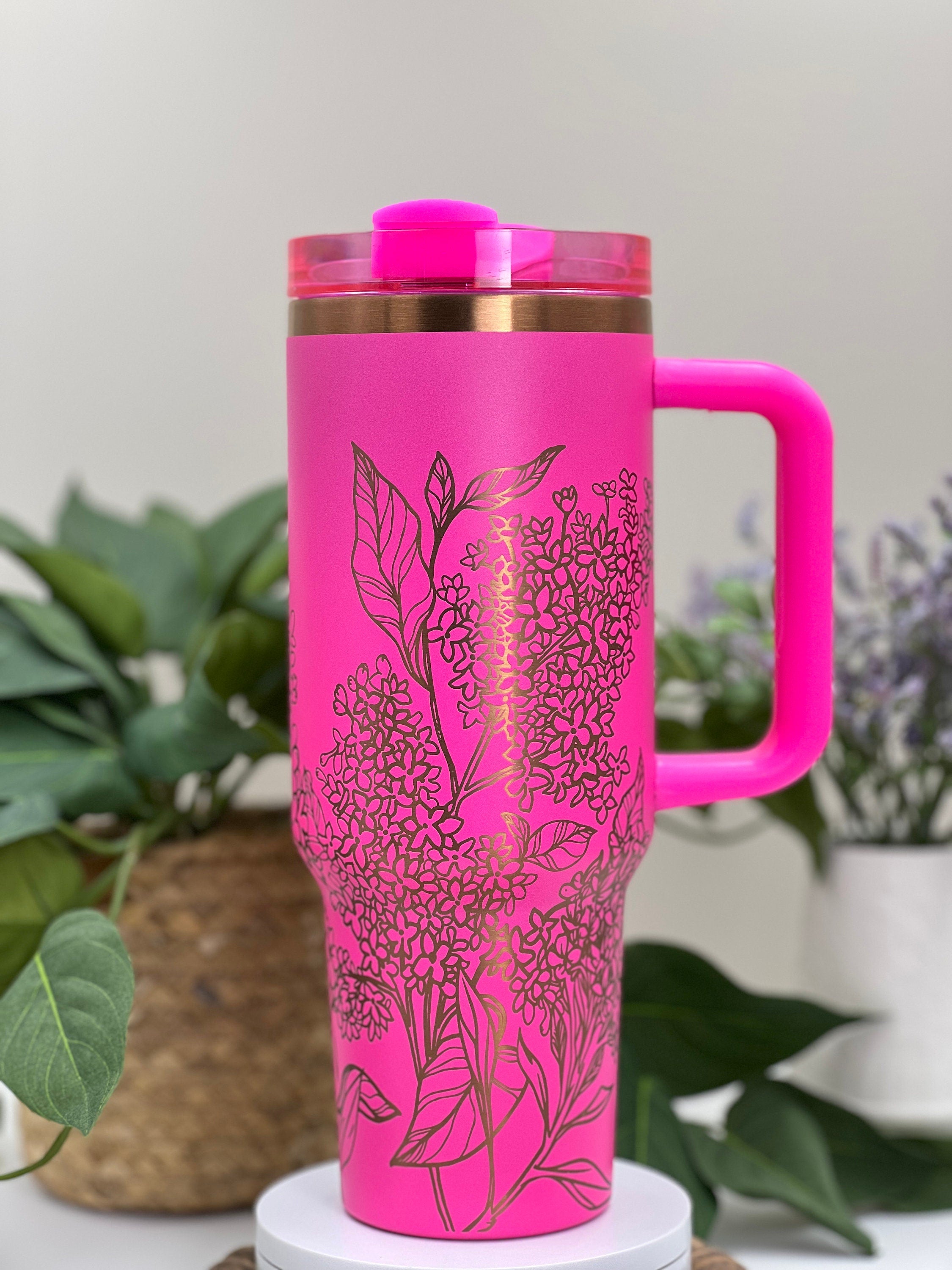 Lilacs Full Floral Tumbler Wrap SVG | 40oz Laser Engraving File | Rotary Engrave Digital Design | Floral SVG Design