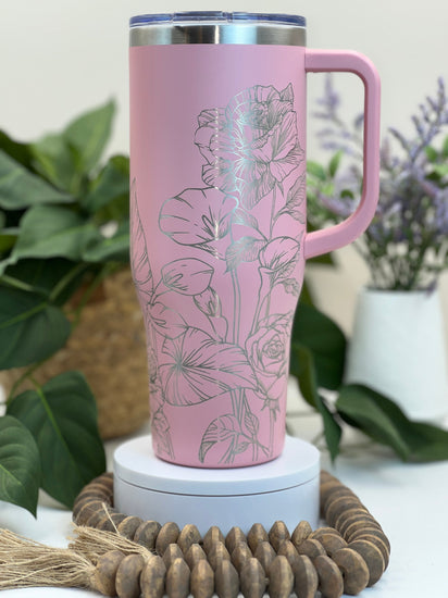 Calla Lilies and Roses Tumbler Wrap SVG | 40oz Laser Engraving File | Rotary Engrave Digital Design | Floral SVG Design