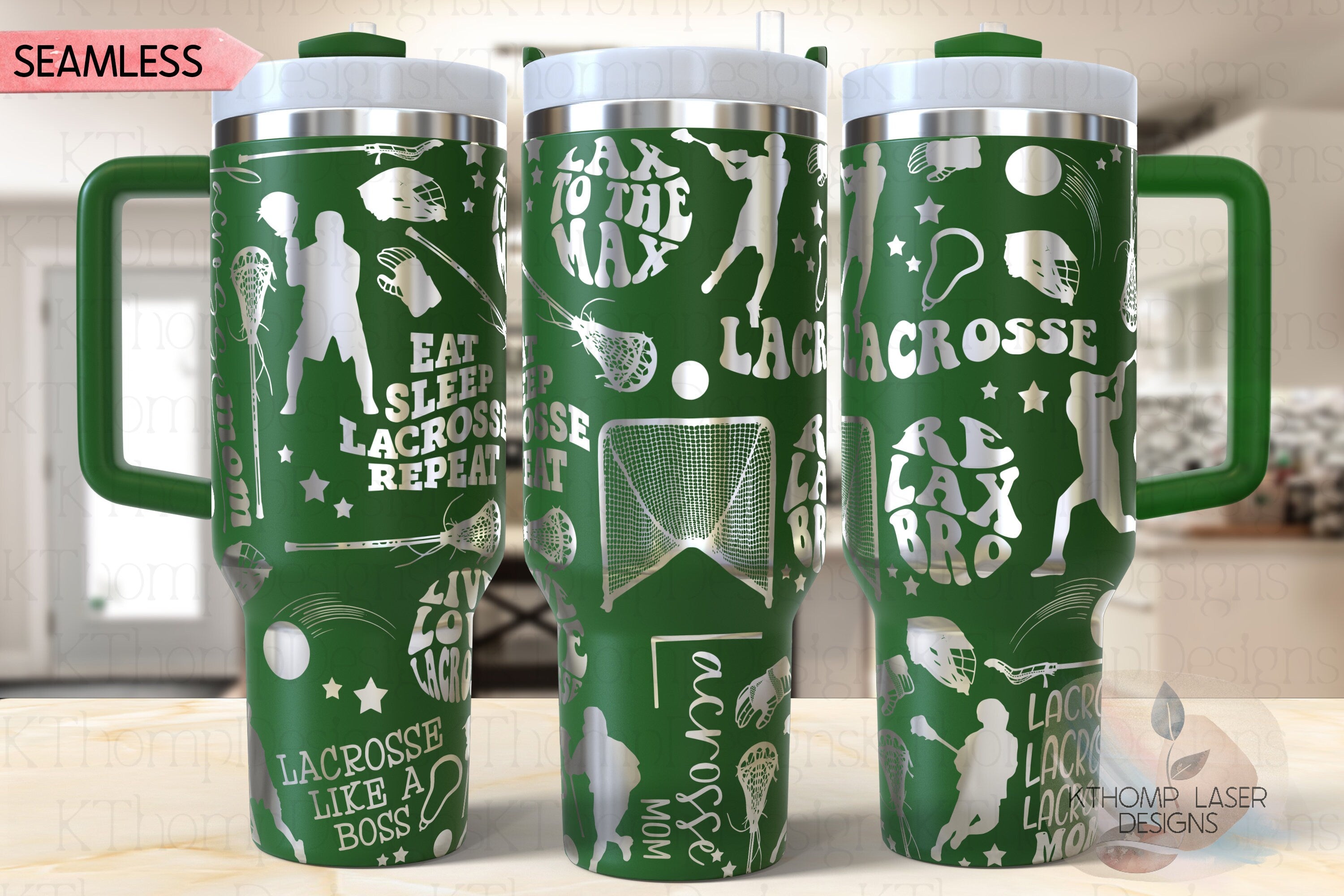 Lacrosse Mom LAX Mom Tumbler Wrap SVG | 40oz Laser Engraving File | Rotary Ready Digital Design | Mom Life SVG