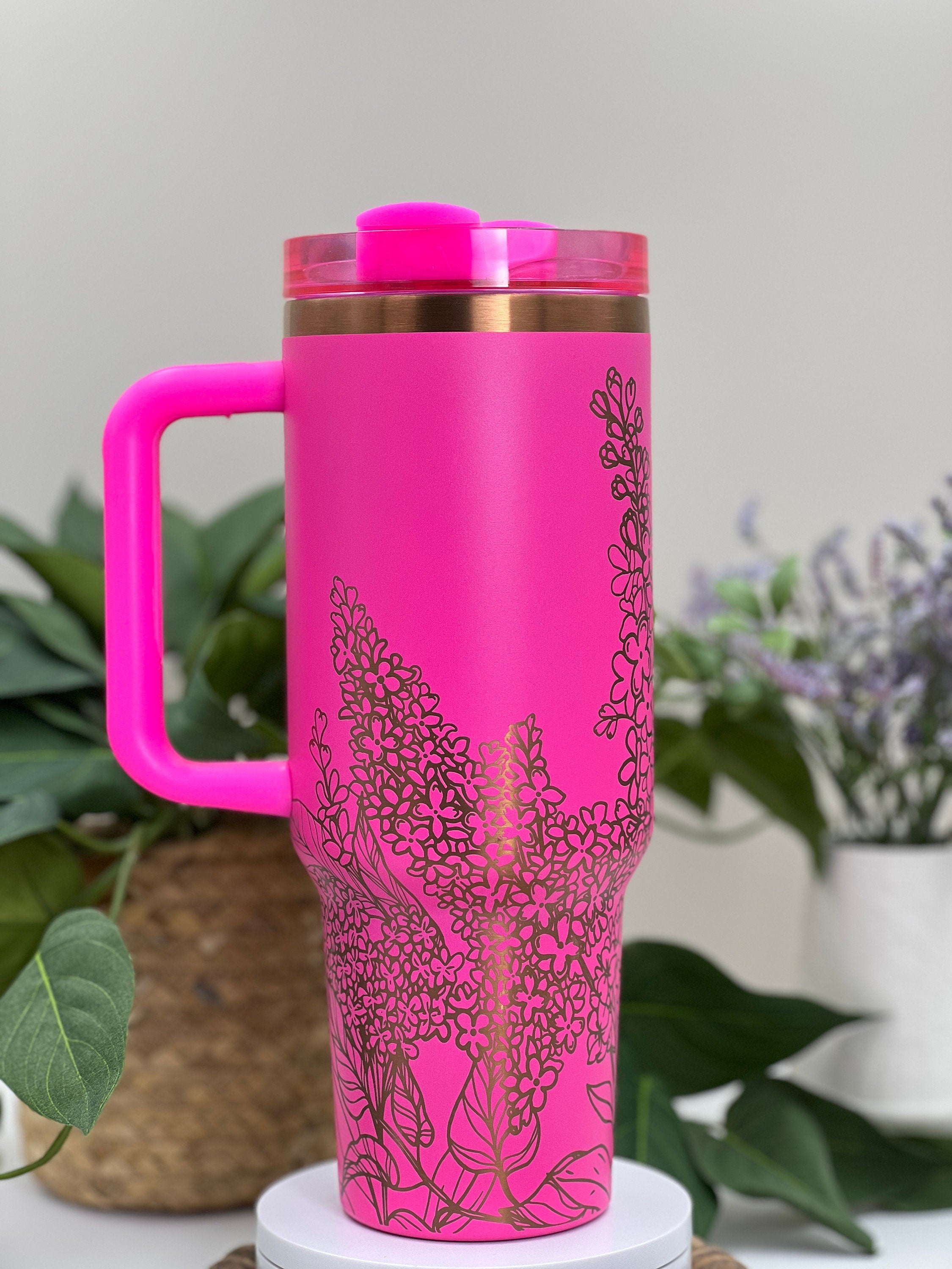 Lilacs Full Floral Tumbler Wrap SVG | 40oz Laser Engraving File | Rotary Engrave Digital Design | Floral SVG Design