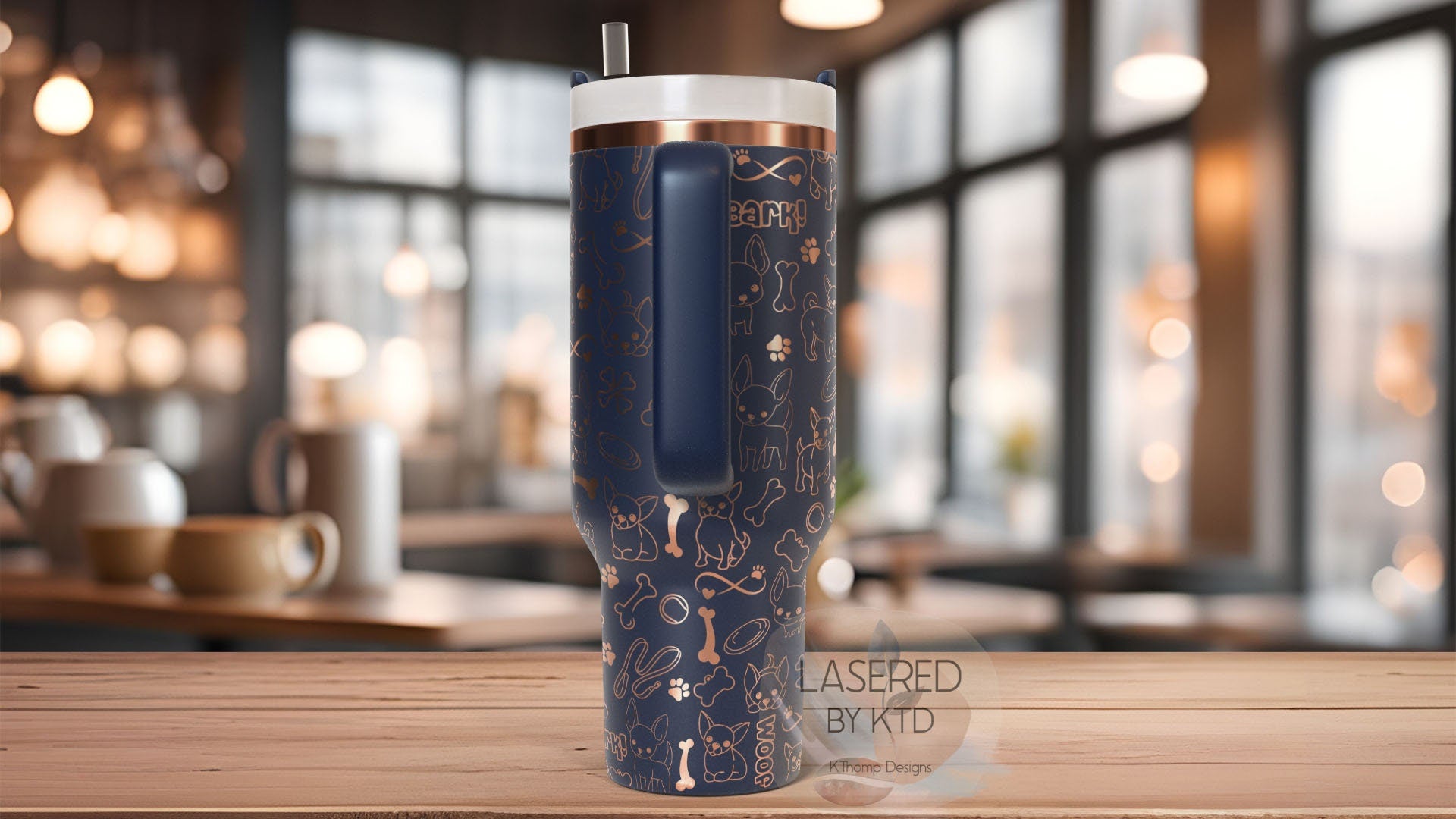 Chihuahua Tumbler Wrap SVG | 40oz Laser Engraving File | Rotary Engrave Digital Design | Dog Lover Gift