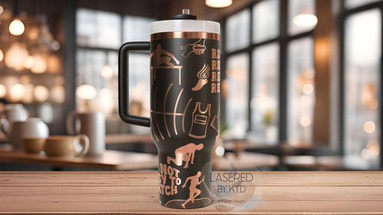 Track Mom Running Runner Tumbler Wrap SVG | 40oz Laser Engraving File | Rotary Ready Digital Design | Mom Life SVG