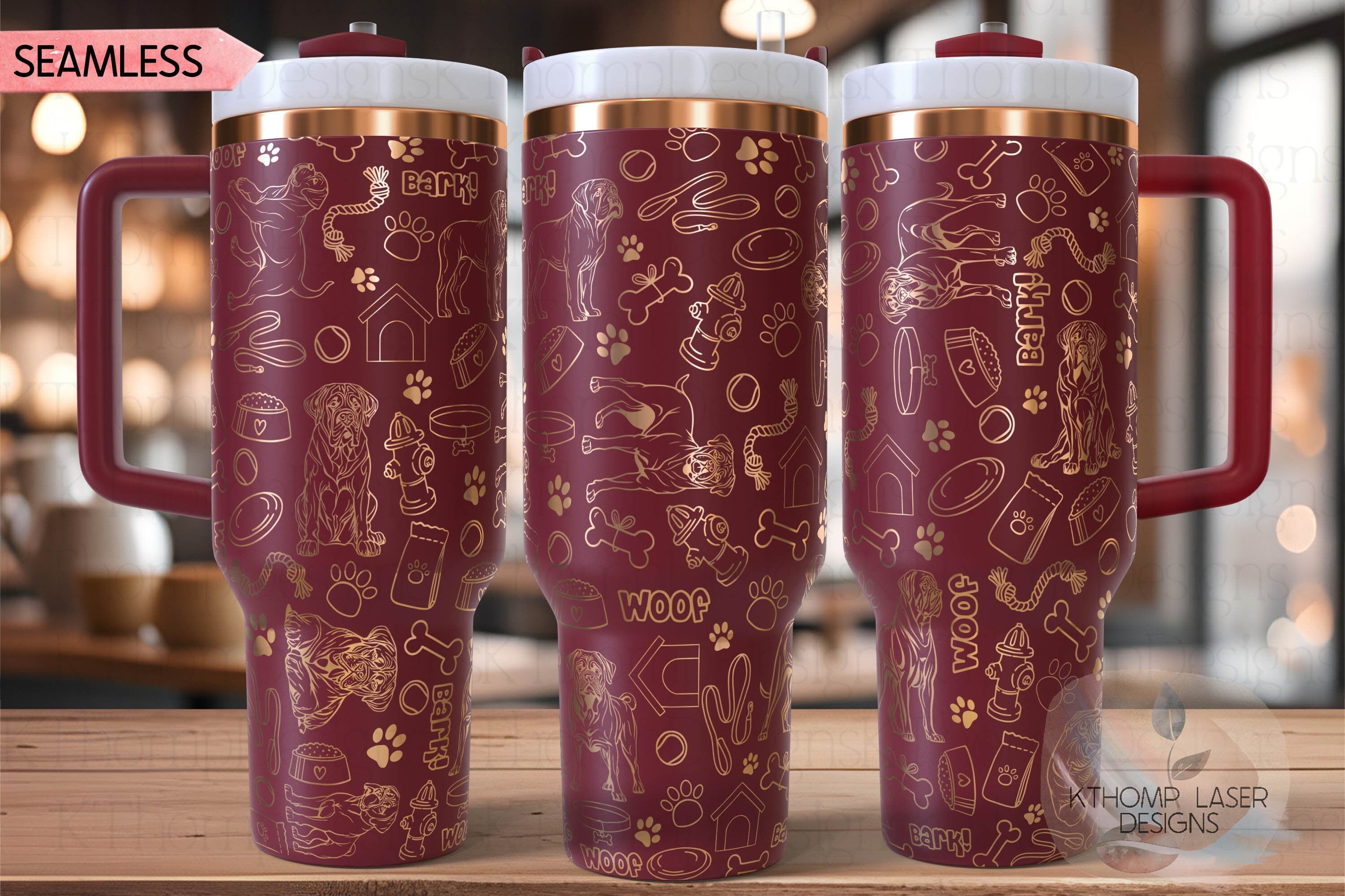 Mastiffs Tumbler Wrap SVG | 40oz Laser Engraving File | Rotary Engrave Digital Design | Dog Lover Gift