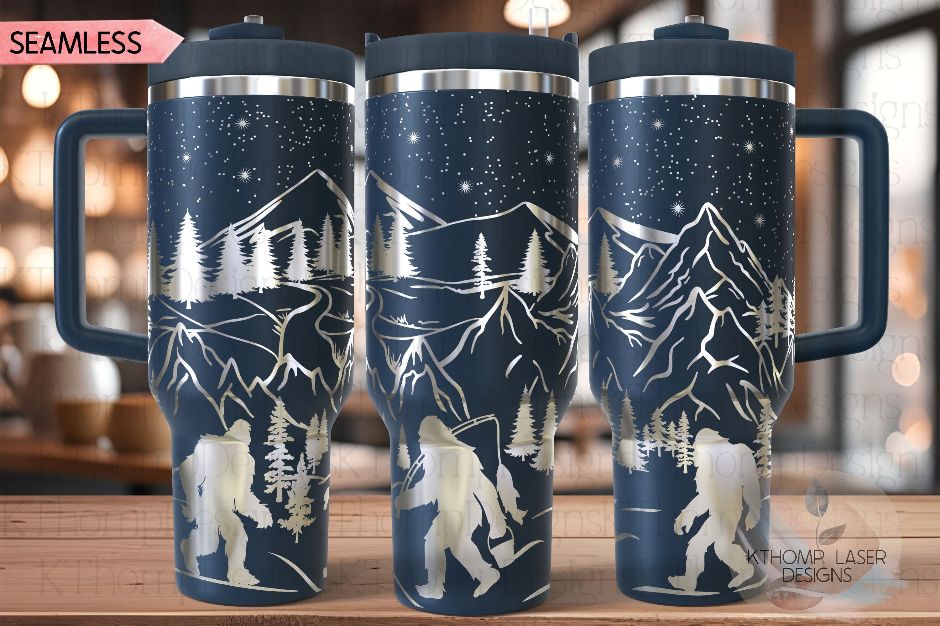 Yeti Bigfoot Sasquatch v4 Tumbler Wrap SVG | 40oz Laser Engraving File | Rotary Ready Digital Design | Exotic Animal SVG