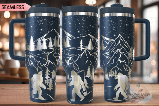 Yeti Bigfoot Sasquatch v4 Tumbler Wrap SVG | 40oz Laser Engraving File | Rotary Ready Digital Design | Exotic Animal SVG
