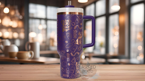 Yorkshire Terrier Tumbler Wrap SVG | 40oz Laser Engraving File | Rotary Engrave Digital Design | Dog Lover Gift