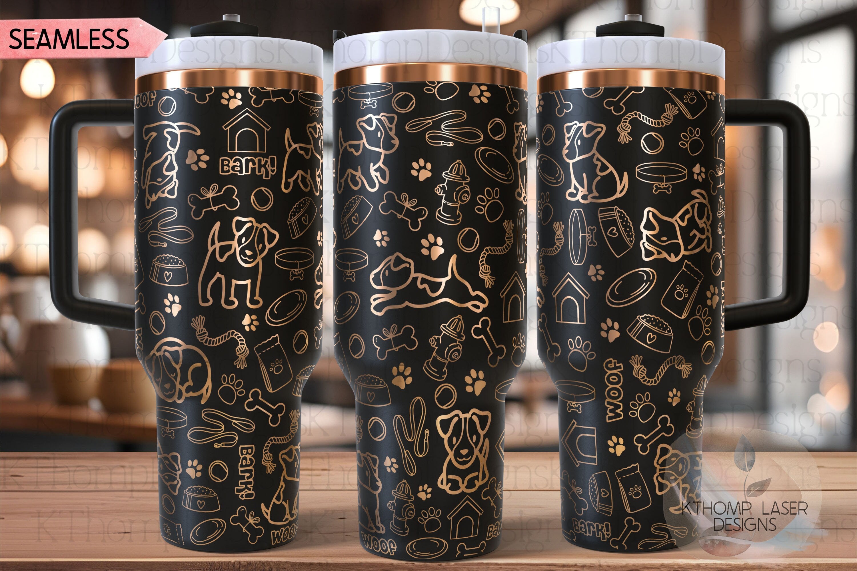 Jack Russell Tumbler Wrap SVG | 40oz Laser Engraving File | Rotary Engrave Digital Design | Dog Lover Gift