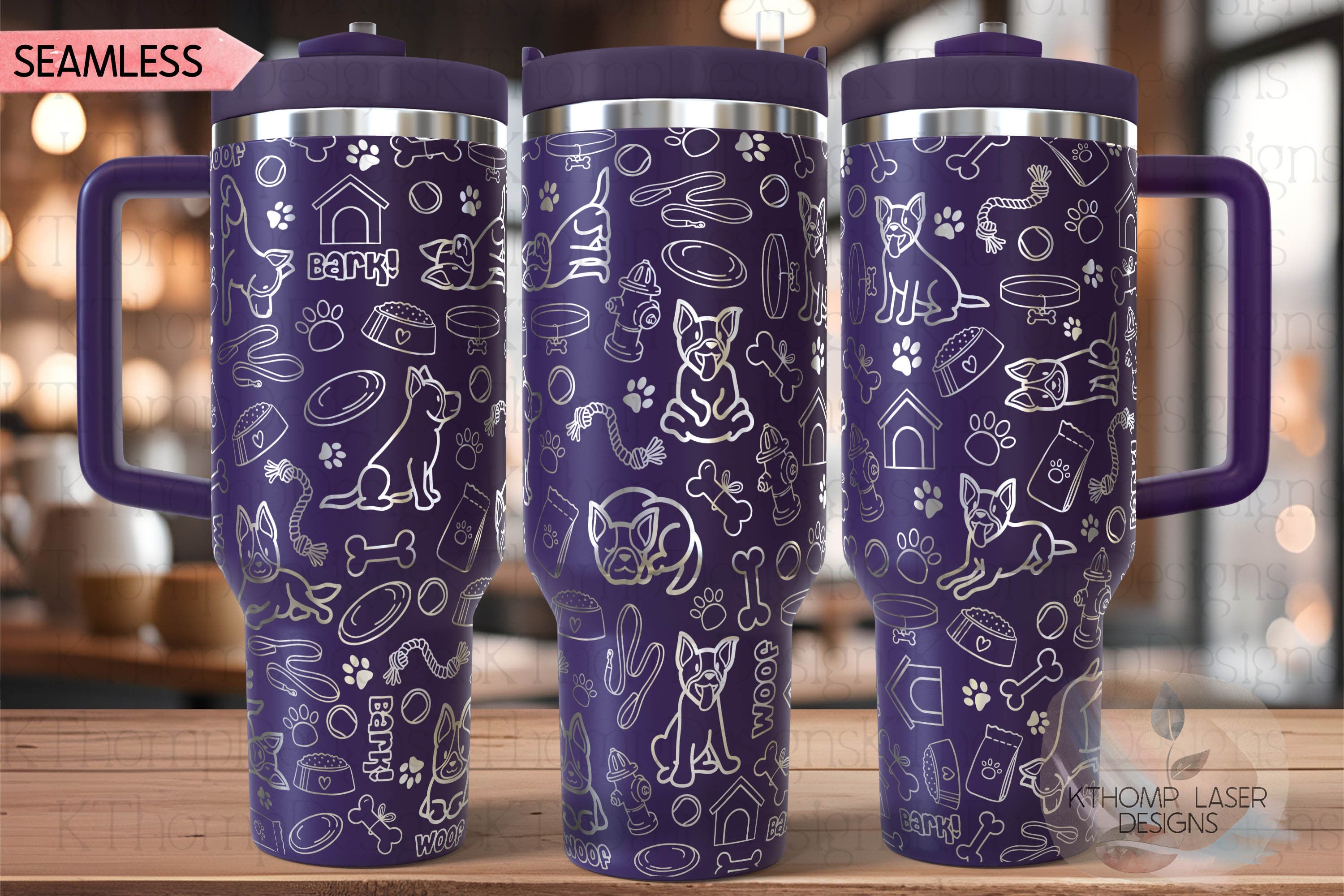 Heeler Tumbler Wrap SVG | 40oz Laser Engraving File | Rotary Engrave Digital Design | Dog Lover Gift