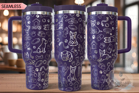 Heeler Tumbler Wrap SVG | 40oz Laser Engraving File | Rotary Engrave Digital Design | Dog Lover Gift