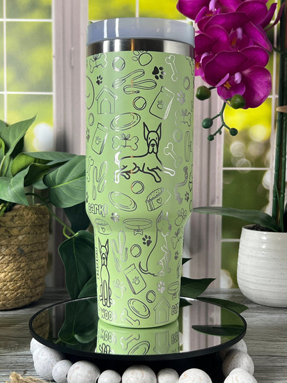 Great Dane Tumbler Wrap SVG | 40oz Laser Engraving File | Rotary Engrave Digital Design | Dog Lover Gift