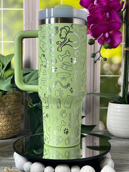Great Dane Tumbler Wrap SVG | 40oz Laser Engraving File | Rotary Engrave Digital Design | Dog Lover Gift