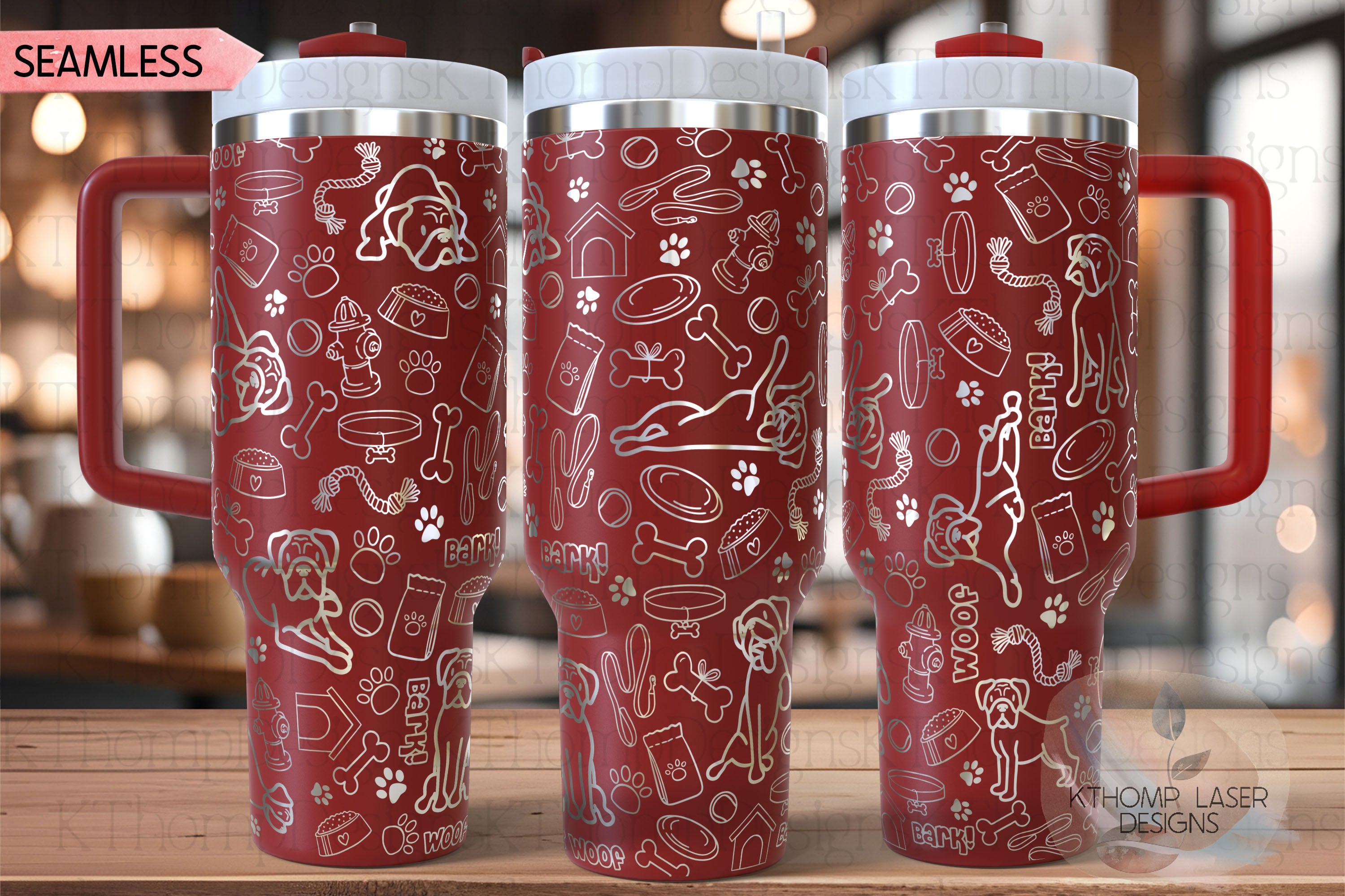Boxer Dog Tumbler Wrap SVG | 40oz Laser Engraving File | Rotary Engrave Digital Design | Dog Lover Gift