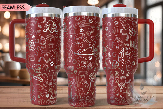 Boxer Dog Tumbler Wrap SVG | 40oz Laser Engraving File | Rotary Engrave Digital Design | Dog Lover Gift