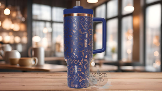 Pitbull Dog Tumbler Wrap SVG | 40oz Laser Engraving File | Rotary Engrave Digital Design | Dog Lover Gift